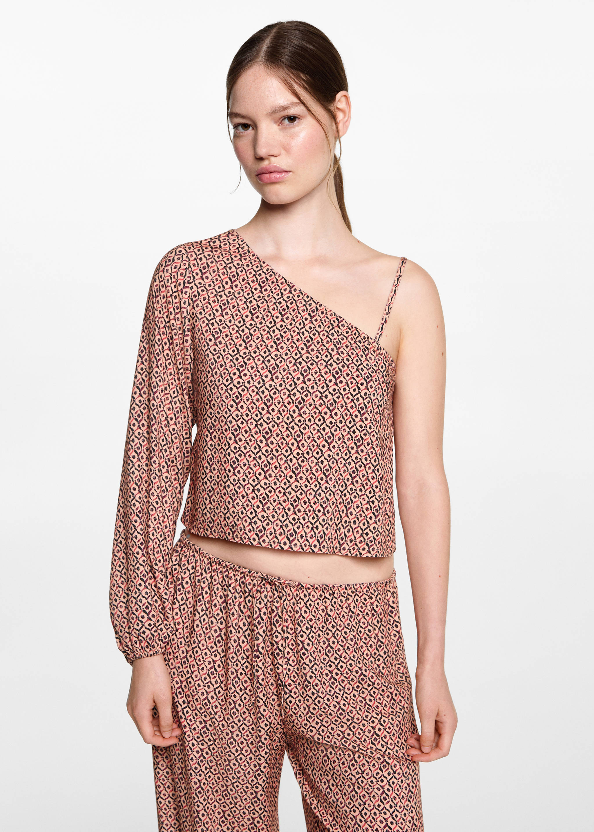 Asymmetrical printed blouse - Medium plane