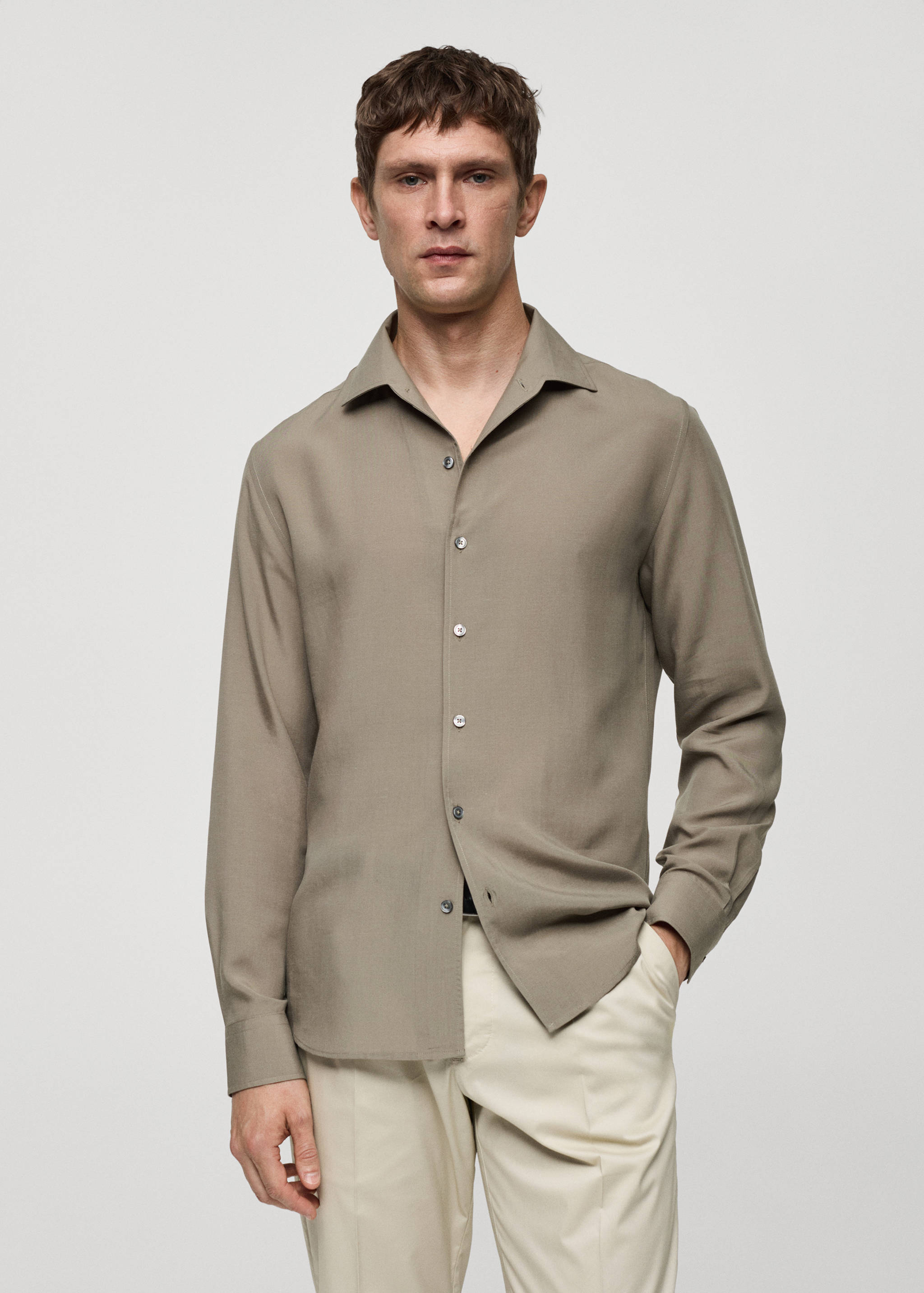 Regular-fit lyocell shirt - Medium plane