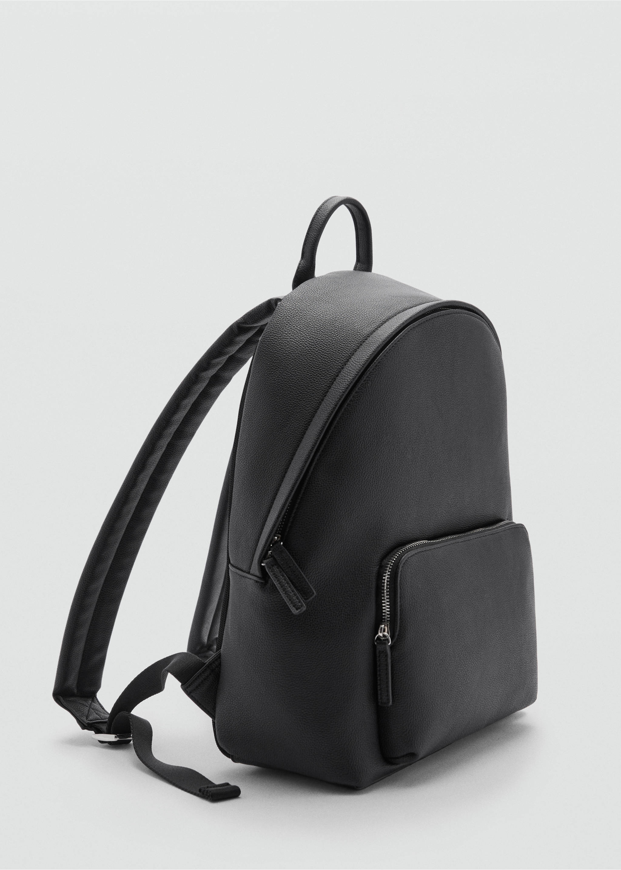 Faux-leather backpack - Medium plane, Black. Ref: 77032543-00.