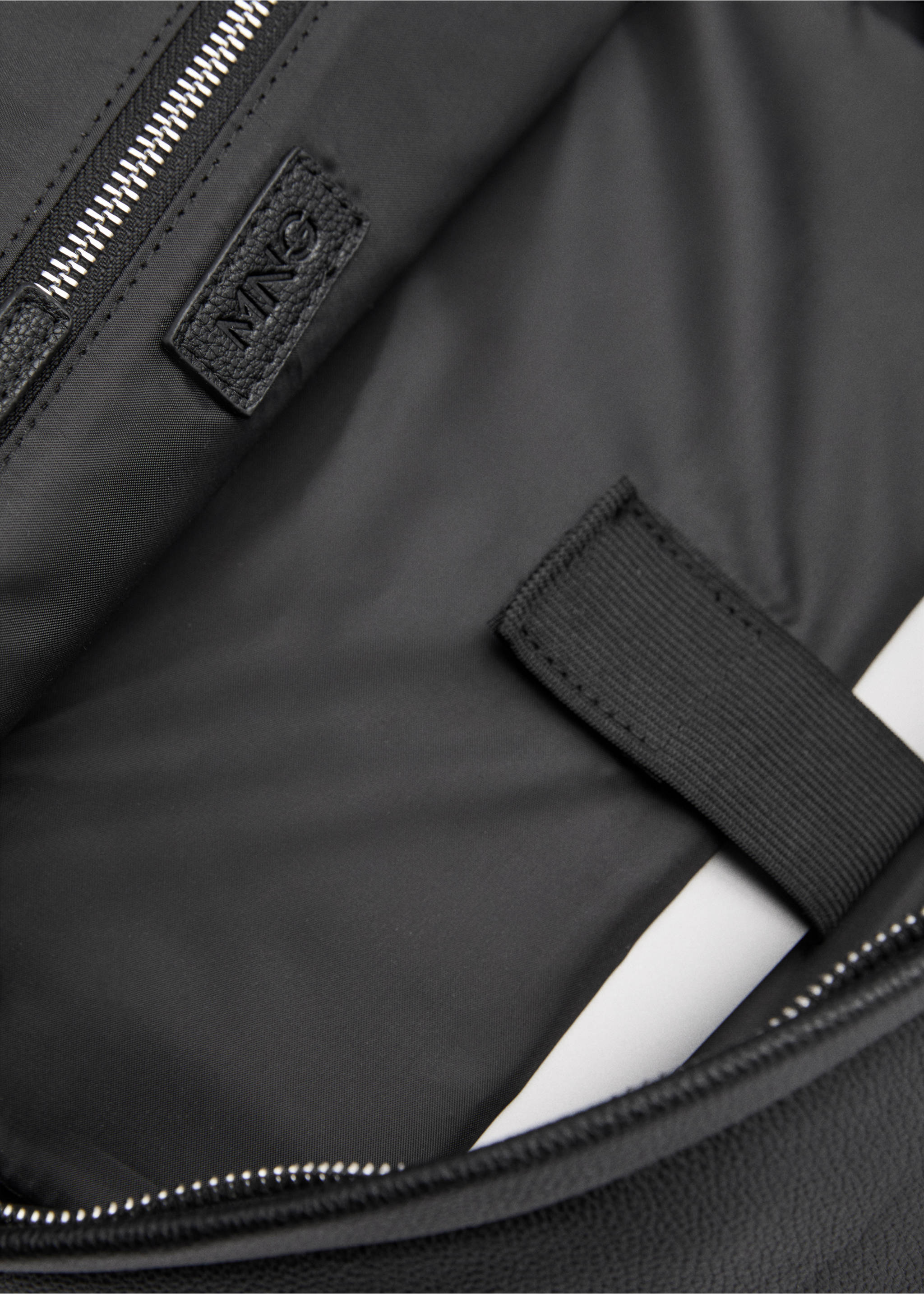 Faux-leather backpack - Details of the article 4, Black. Ref: 77032543-00.