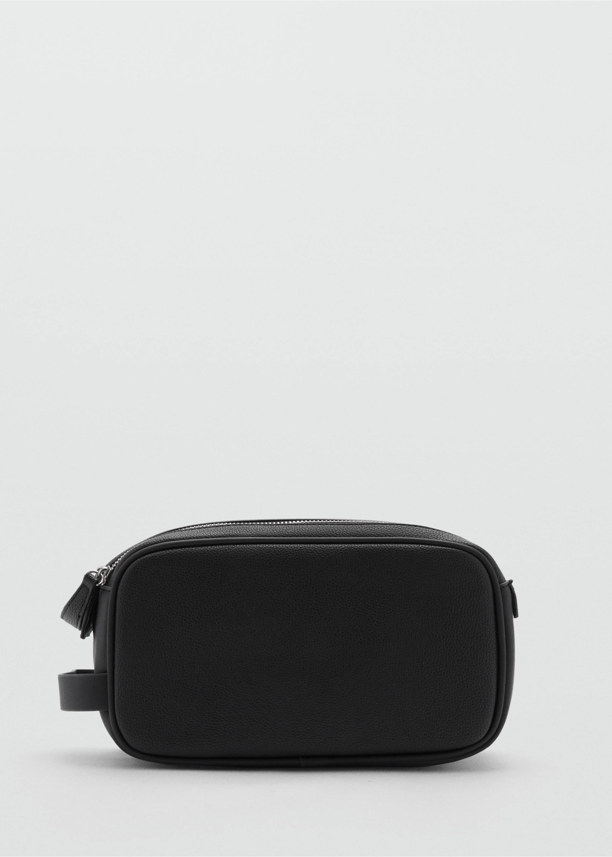Trousse cuir foulé zip - Article sans modèle, Noir. Ref: 77032546-00.