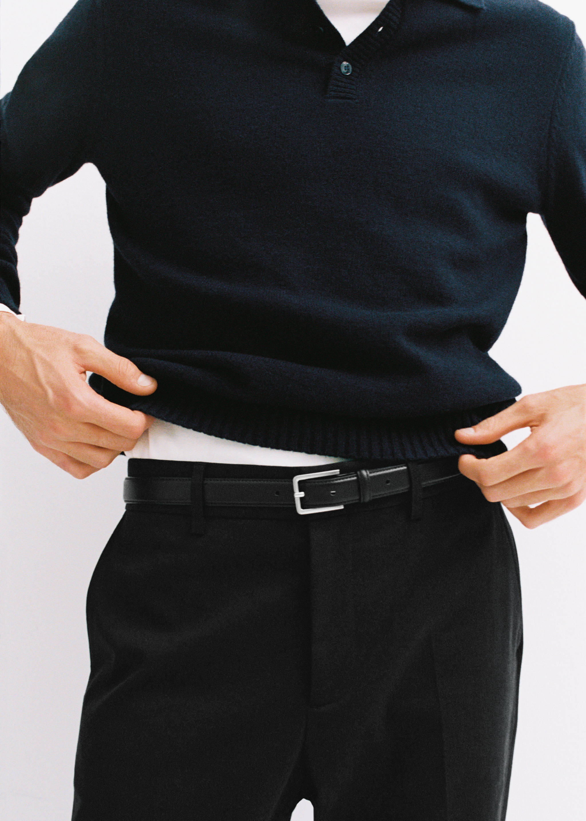 100%锤击皮革腰带 - null