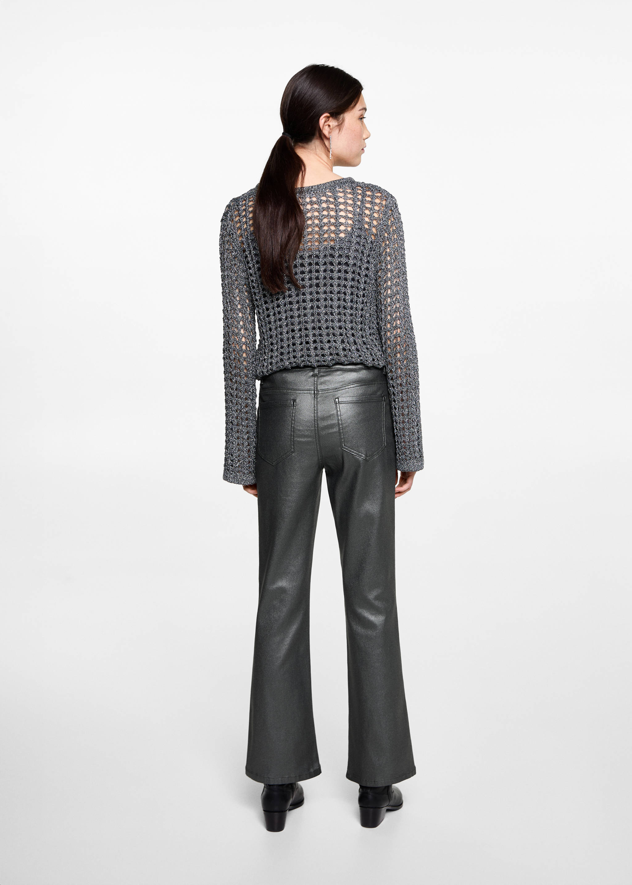 Waxed jeans with metallic effect - Reverse of the article