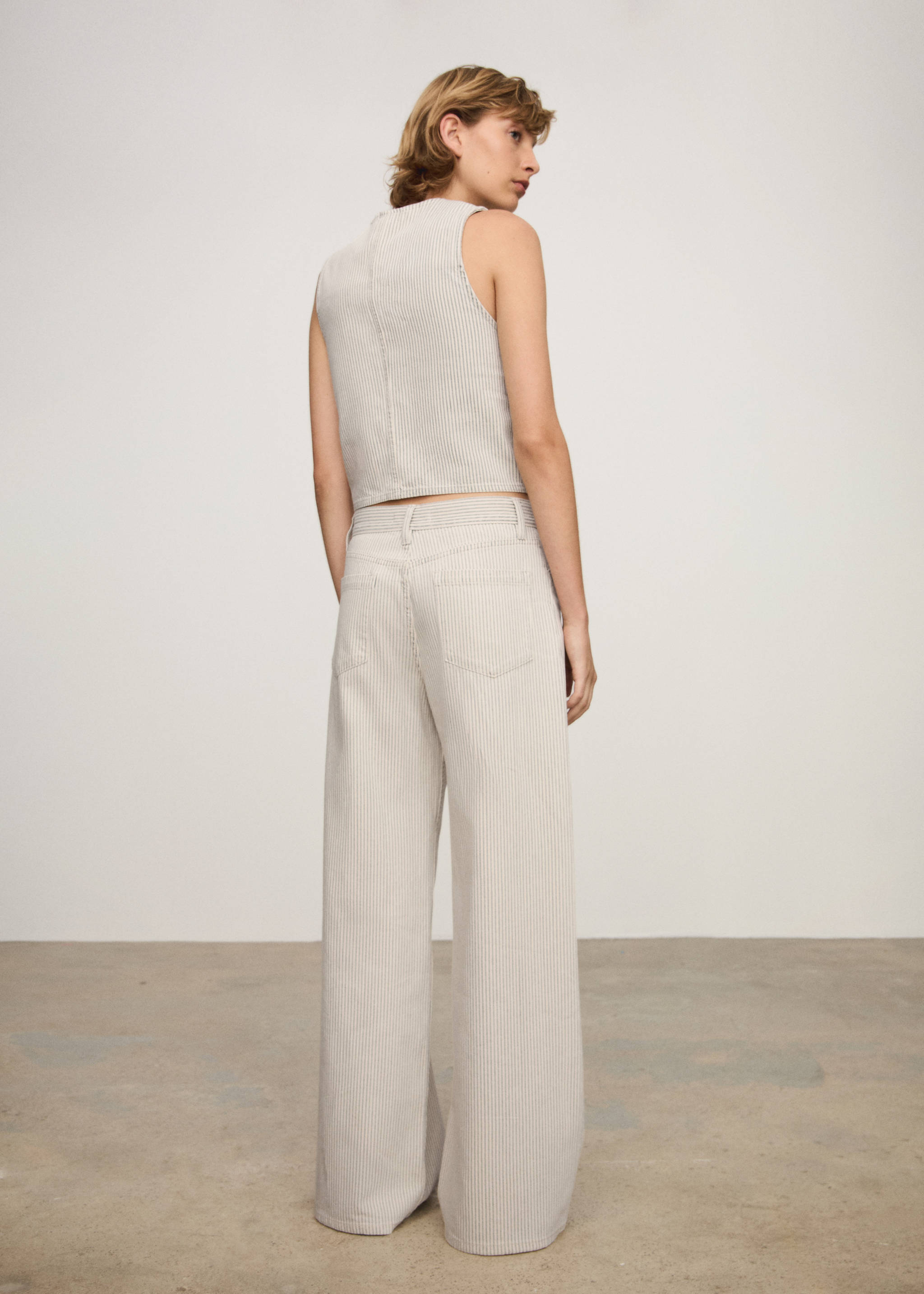 Striped wide leg jeans - Reverse of the article