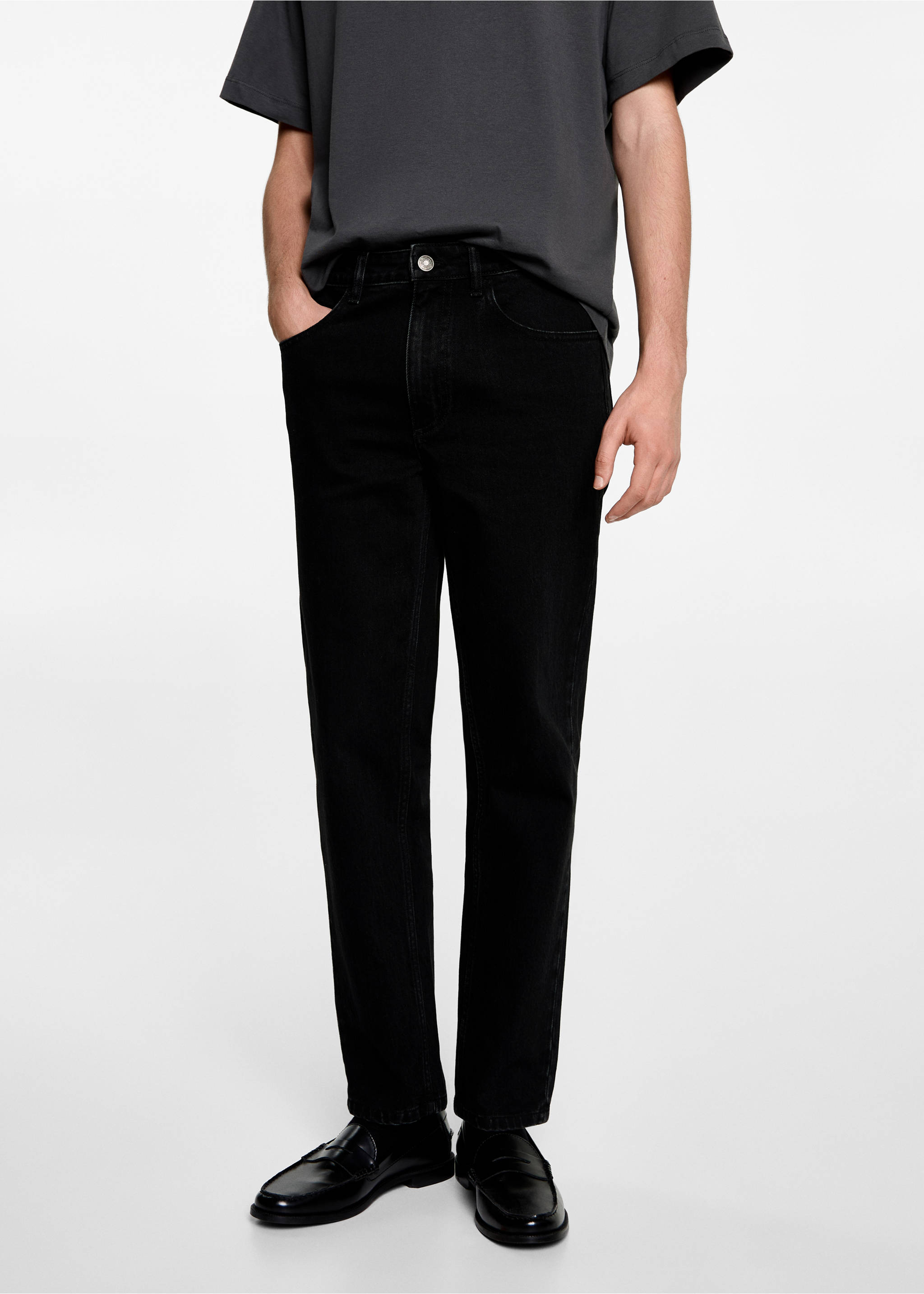 Джинсы regular fit - Деталь изделия 3, Черный деним. Ref: 77032920-00.