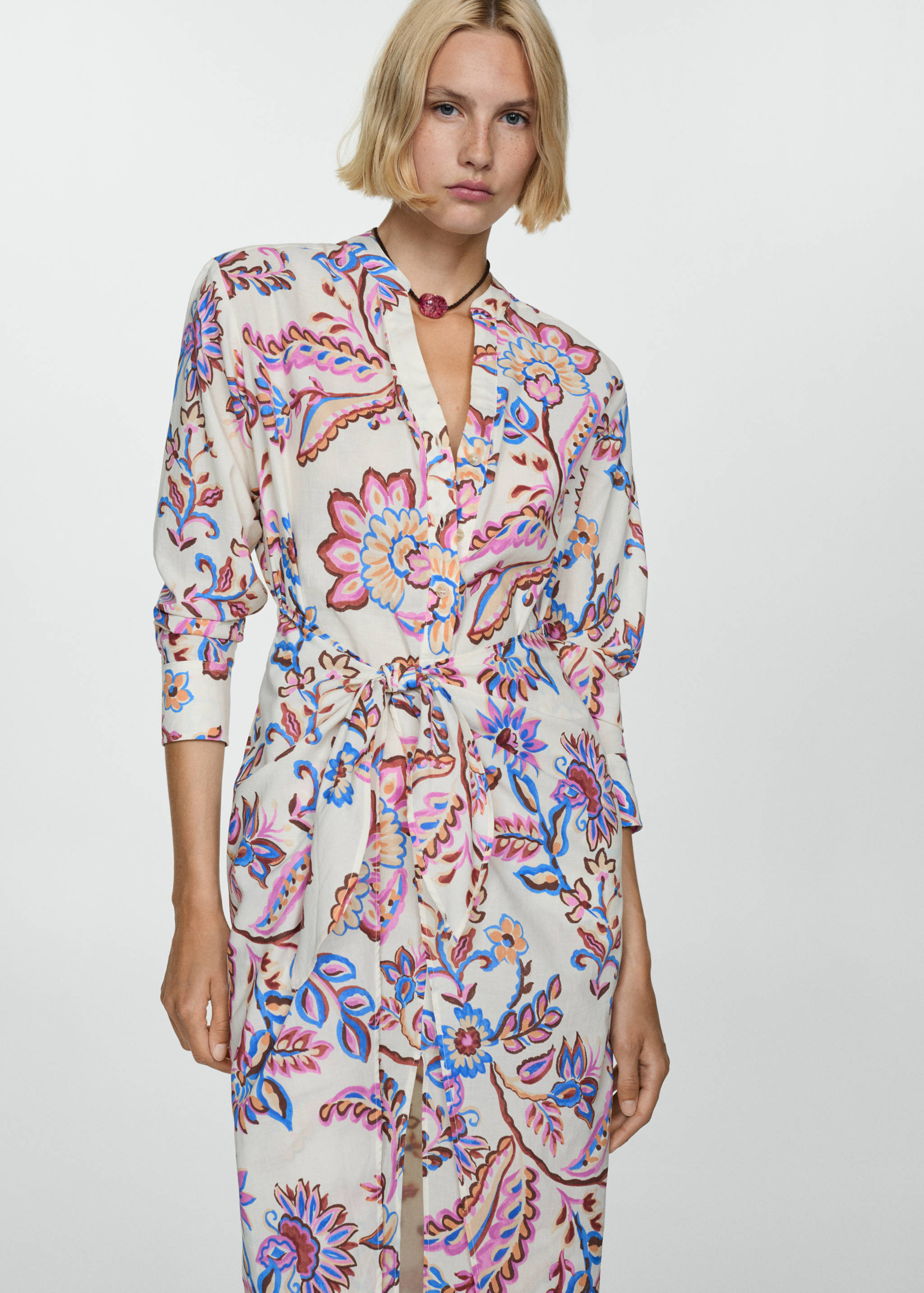 Floral print dress with bow - Medium plane