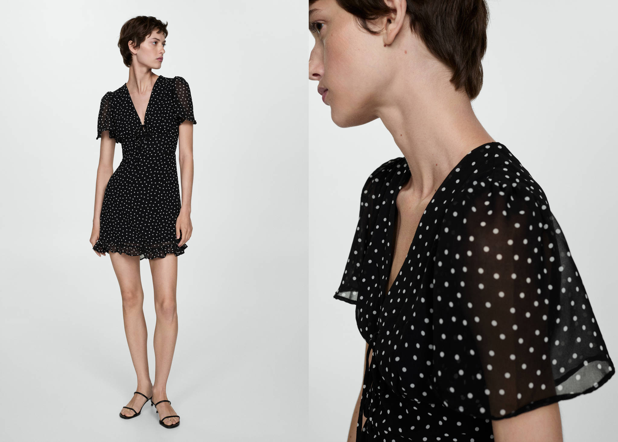 Printed short dress - Panoramic plane