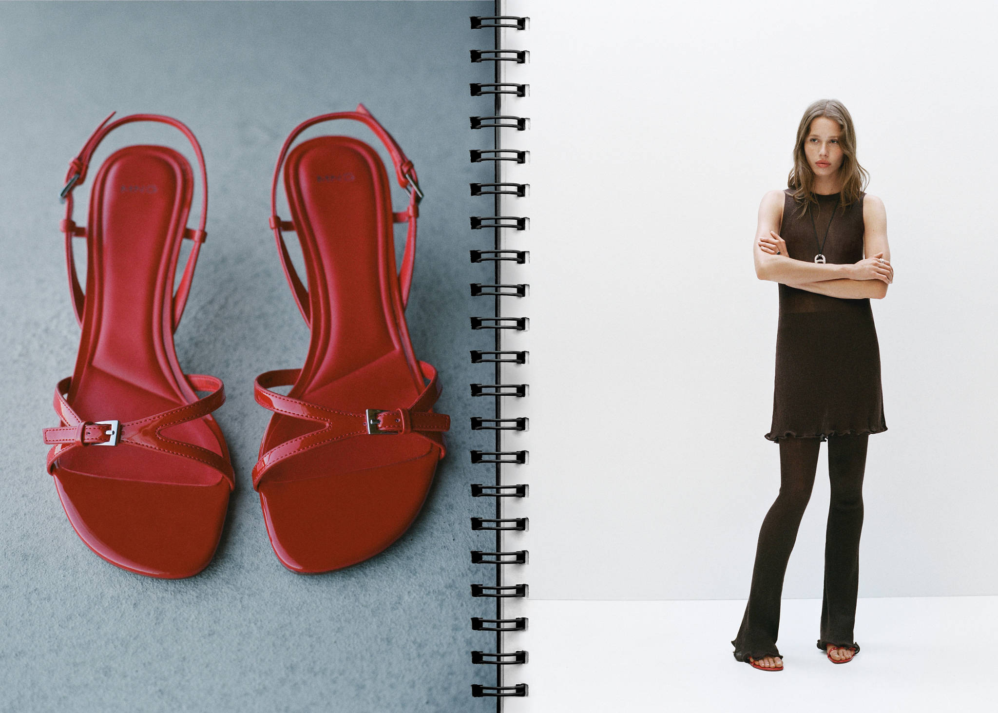 Heeled sandals with strap and buckle - Panoramic plane