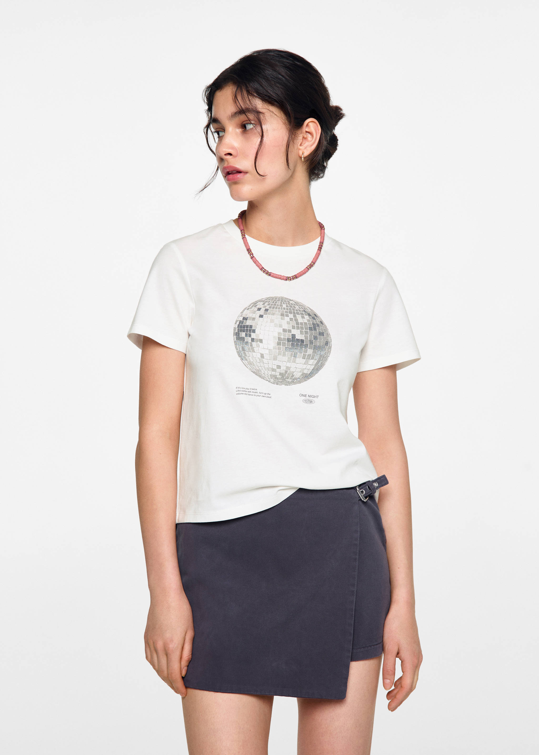 Printed cotton-blend T-shirt - Medium plane