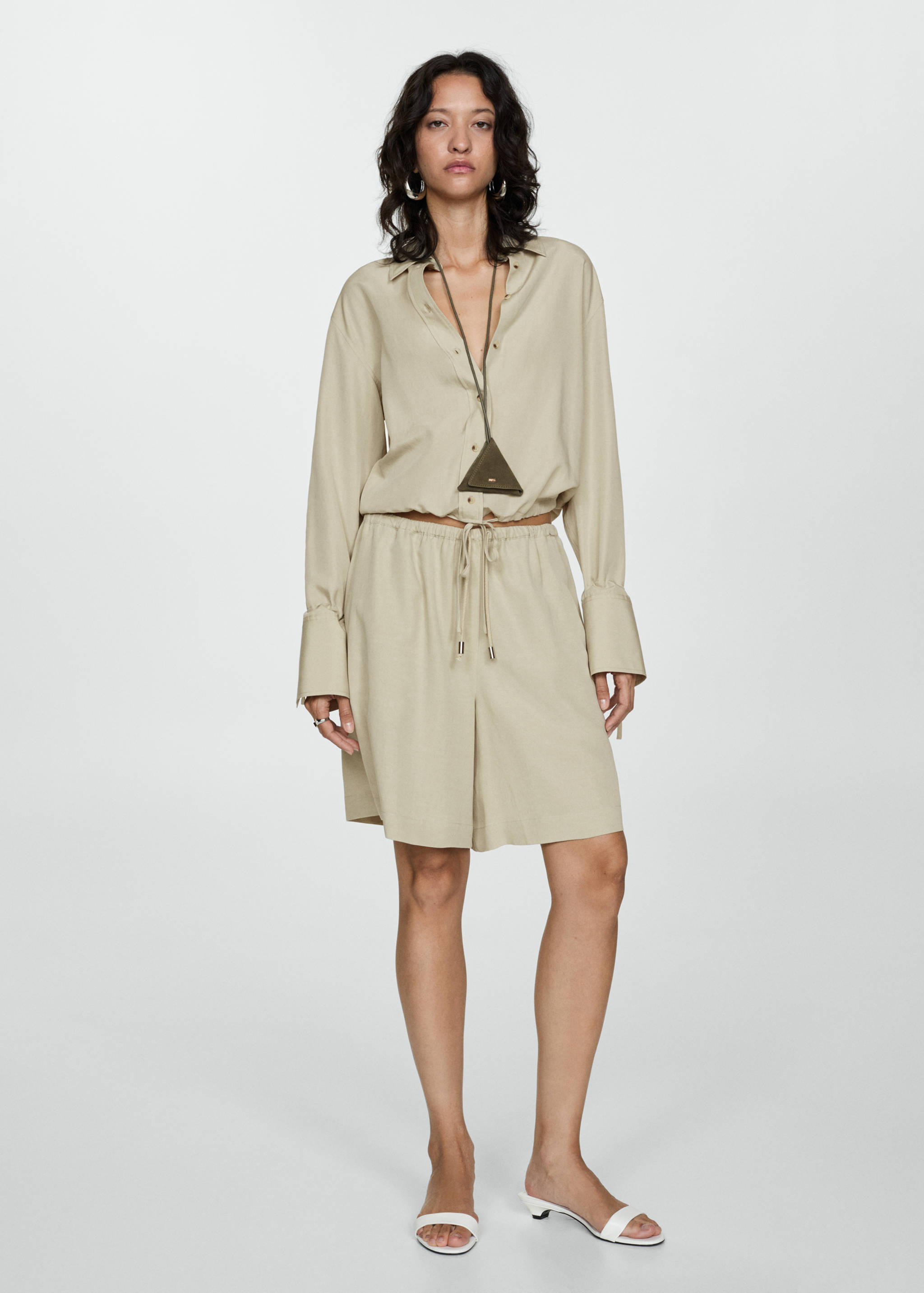 Lyocell shirt with bow - General plane