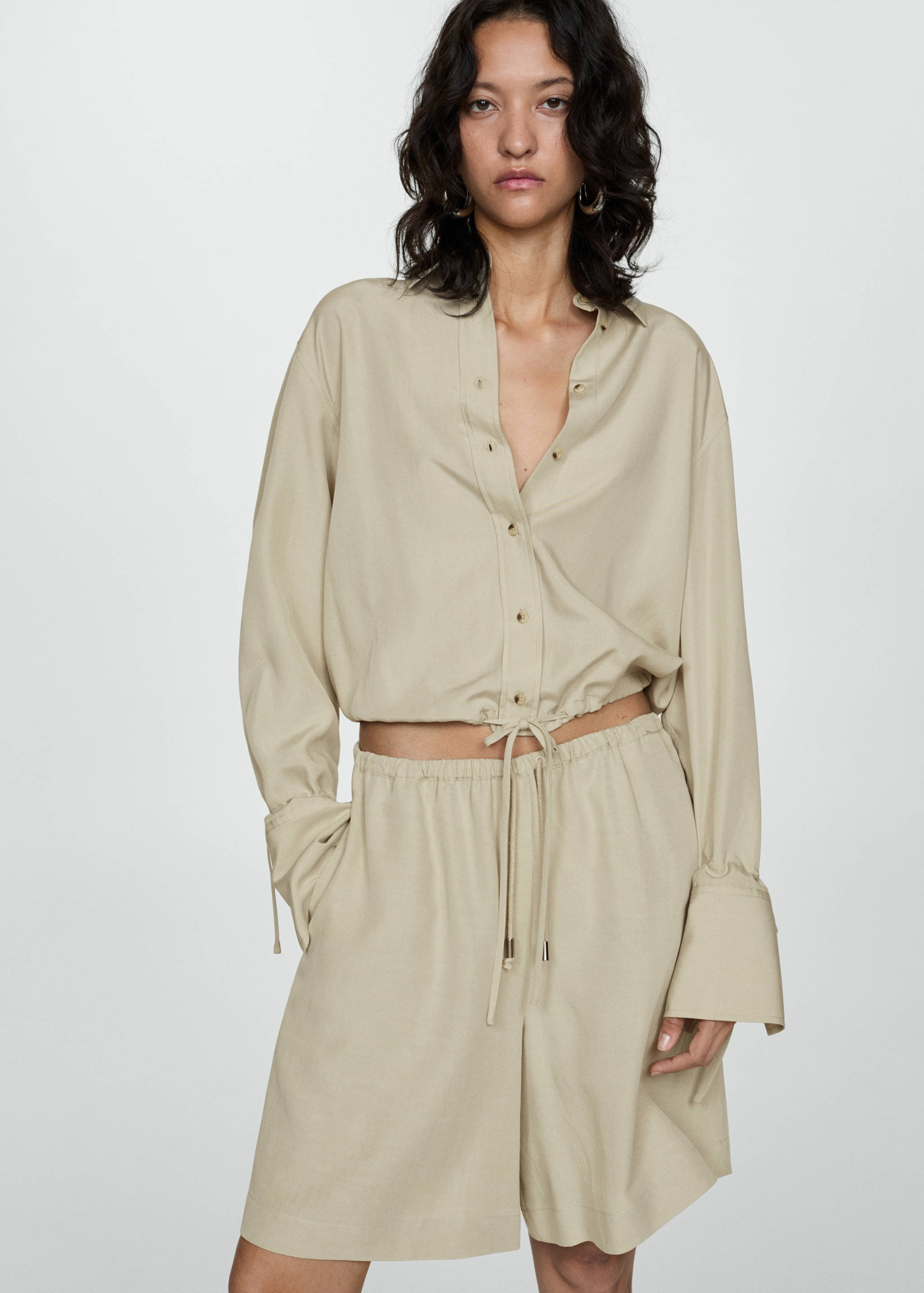 Lyocell shirt with bow - Medium plane