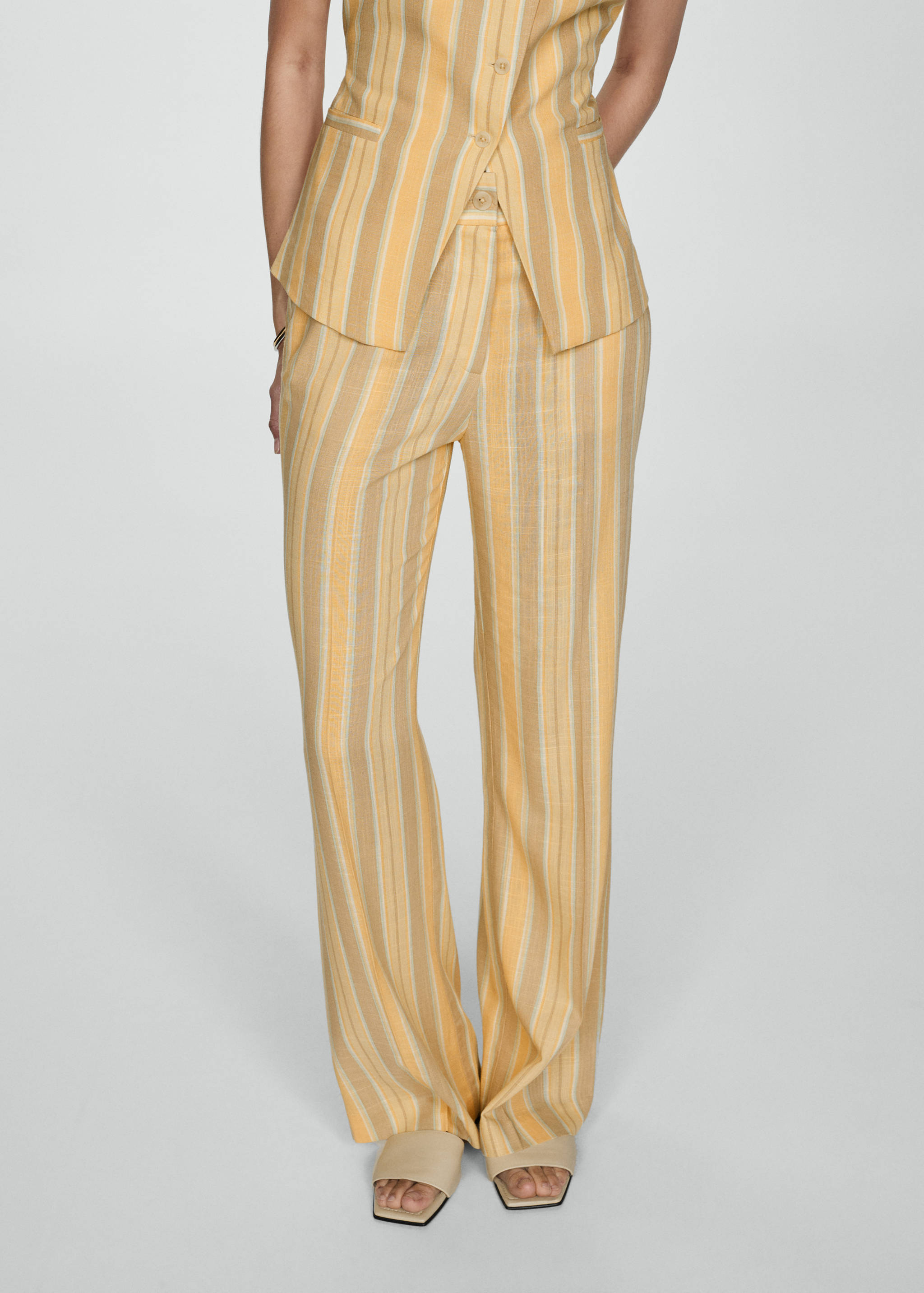 Straight striped trousers - Medium plane