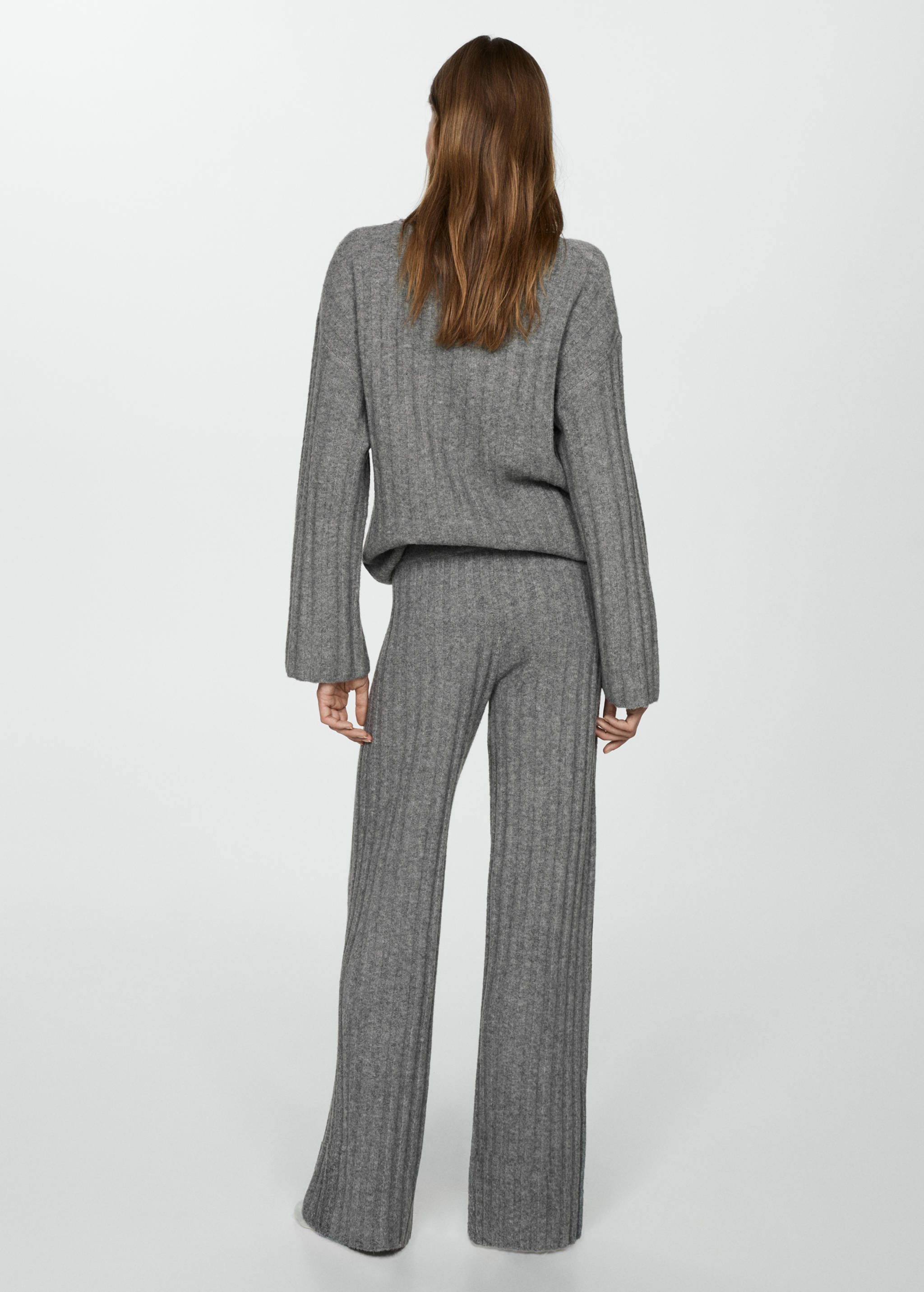 Straight-fit rib-knit trousers - Reverse of the article