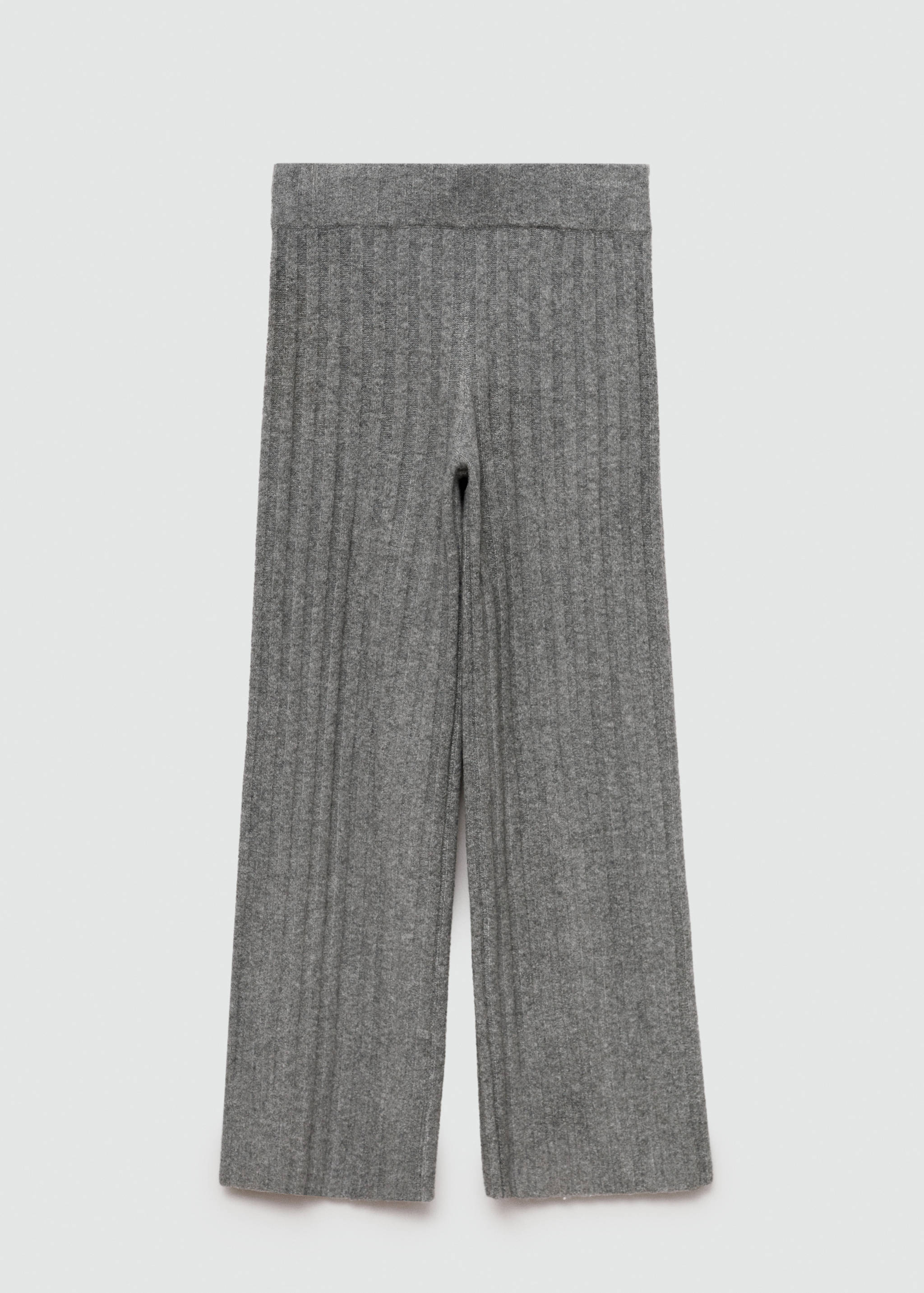 Straight-fit rib-knit trousers - Article without model