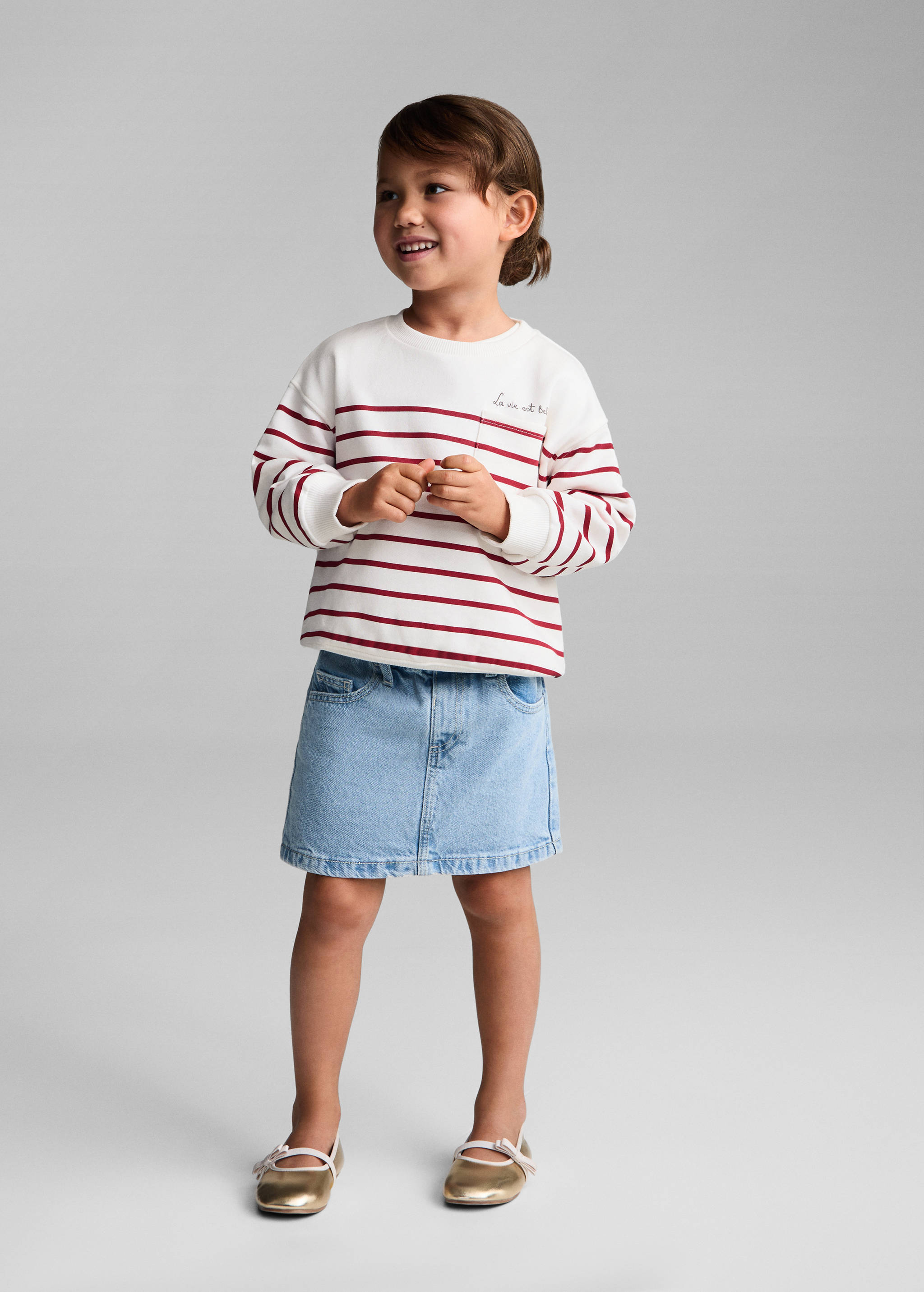 Gestreiftes Baumwoll-Sweatshirt - Allgemeine Ansicht