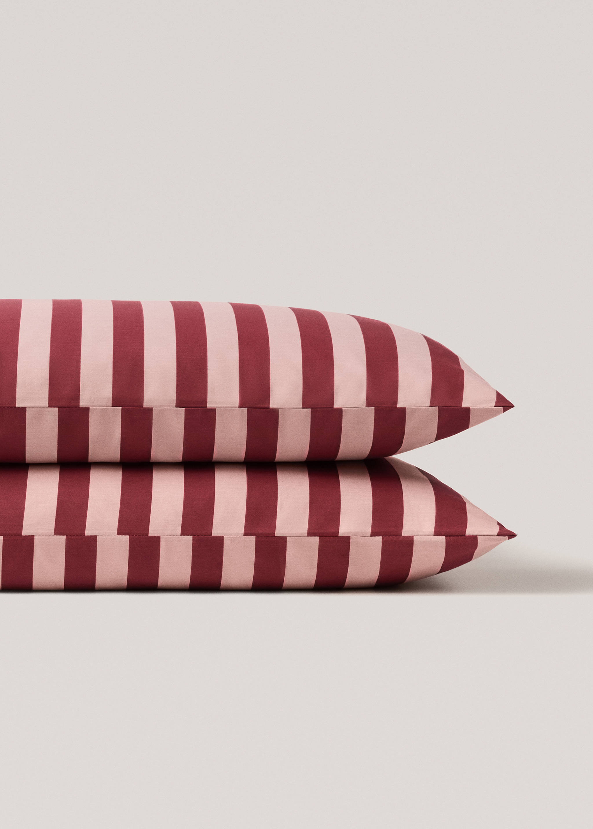 Cotton percale kodak-stripe percale pillowcase 50x75cm - Details of the article 1