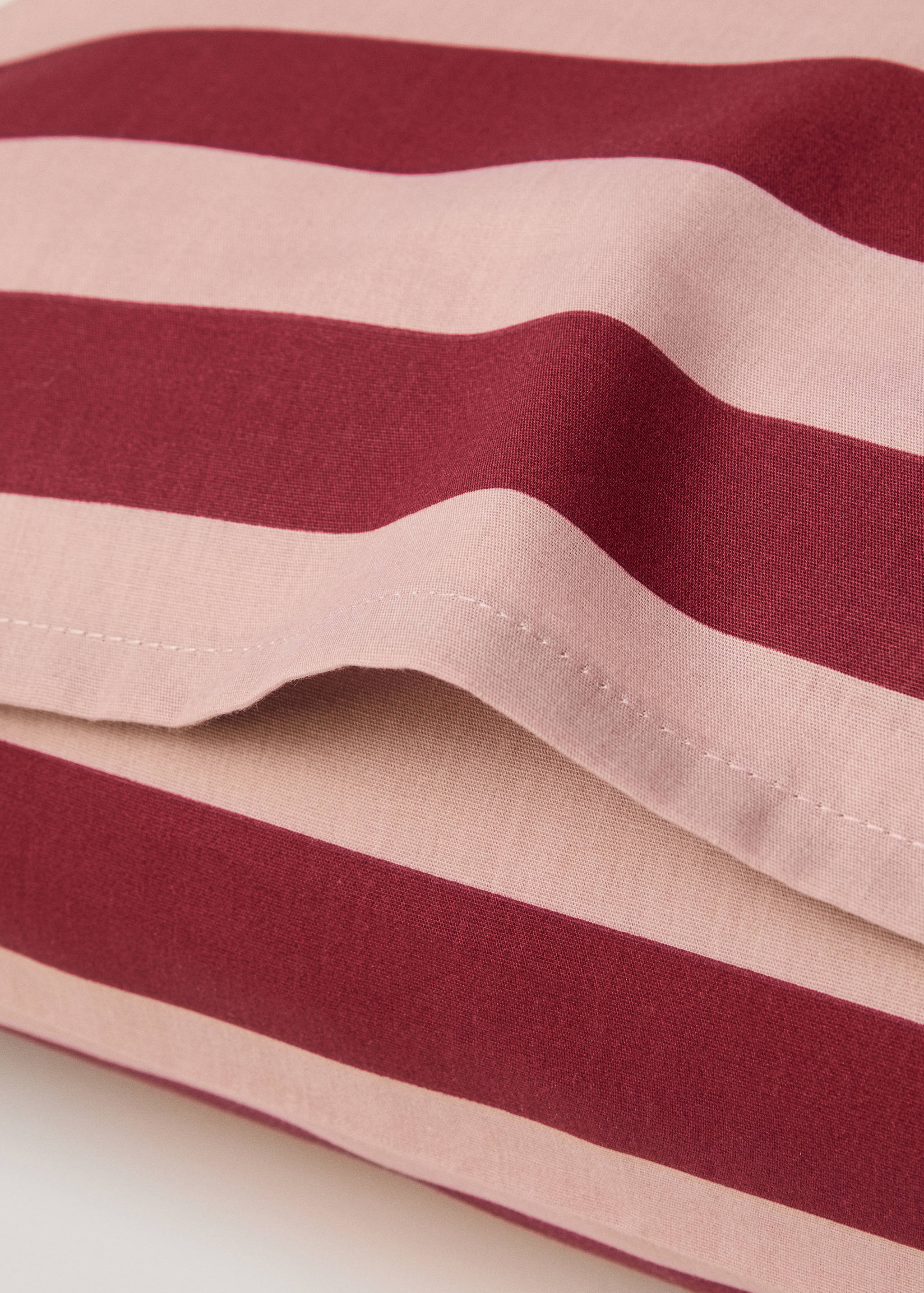 Cotton percale kodak-stripe percale pillowcase 50x75cm - Details of the article 3