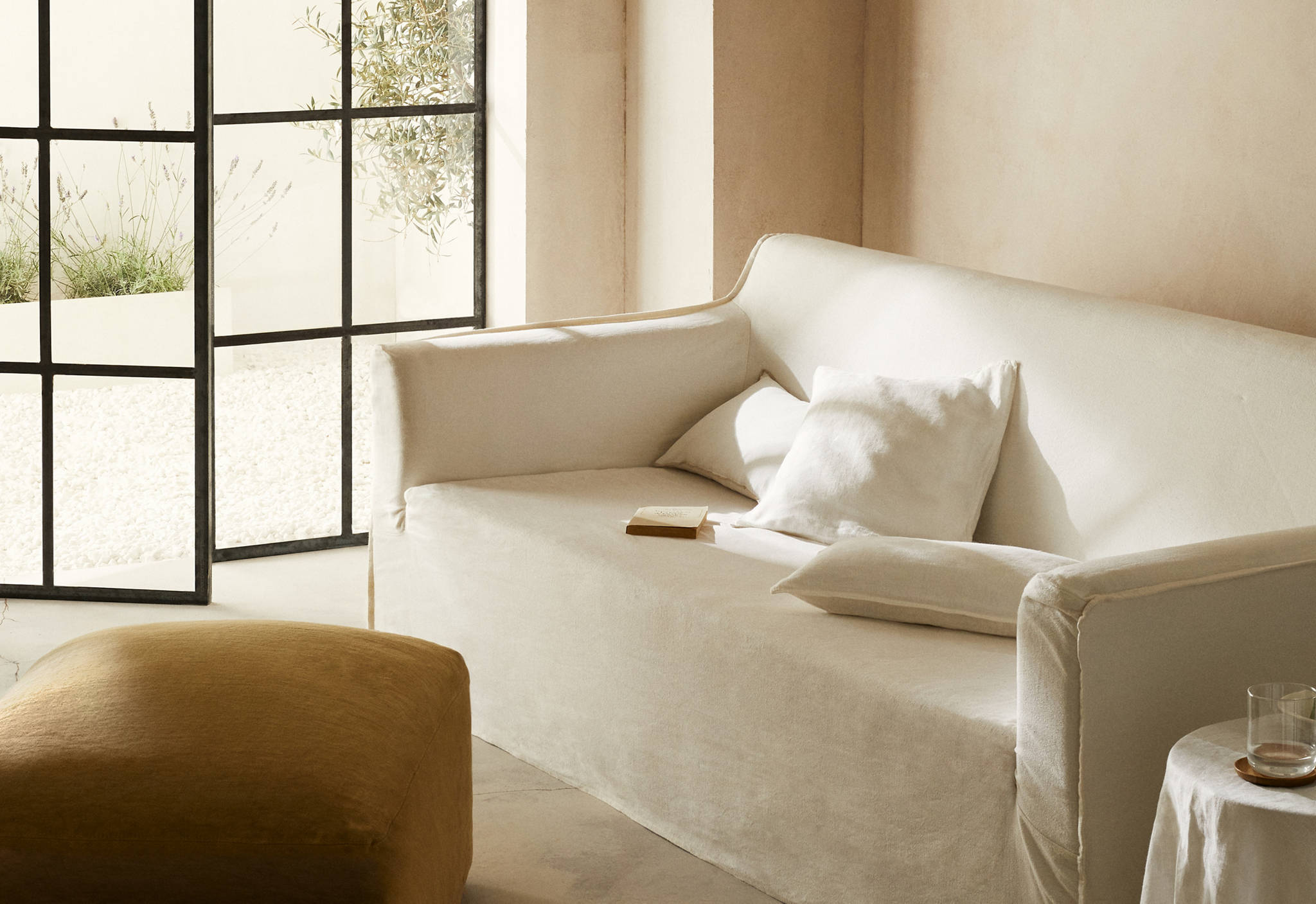 100% linen cushion case 45x45cm - Panoramic plane