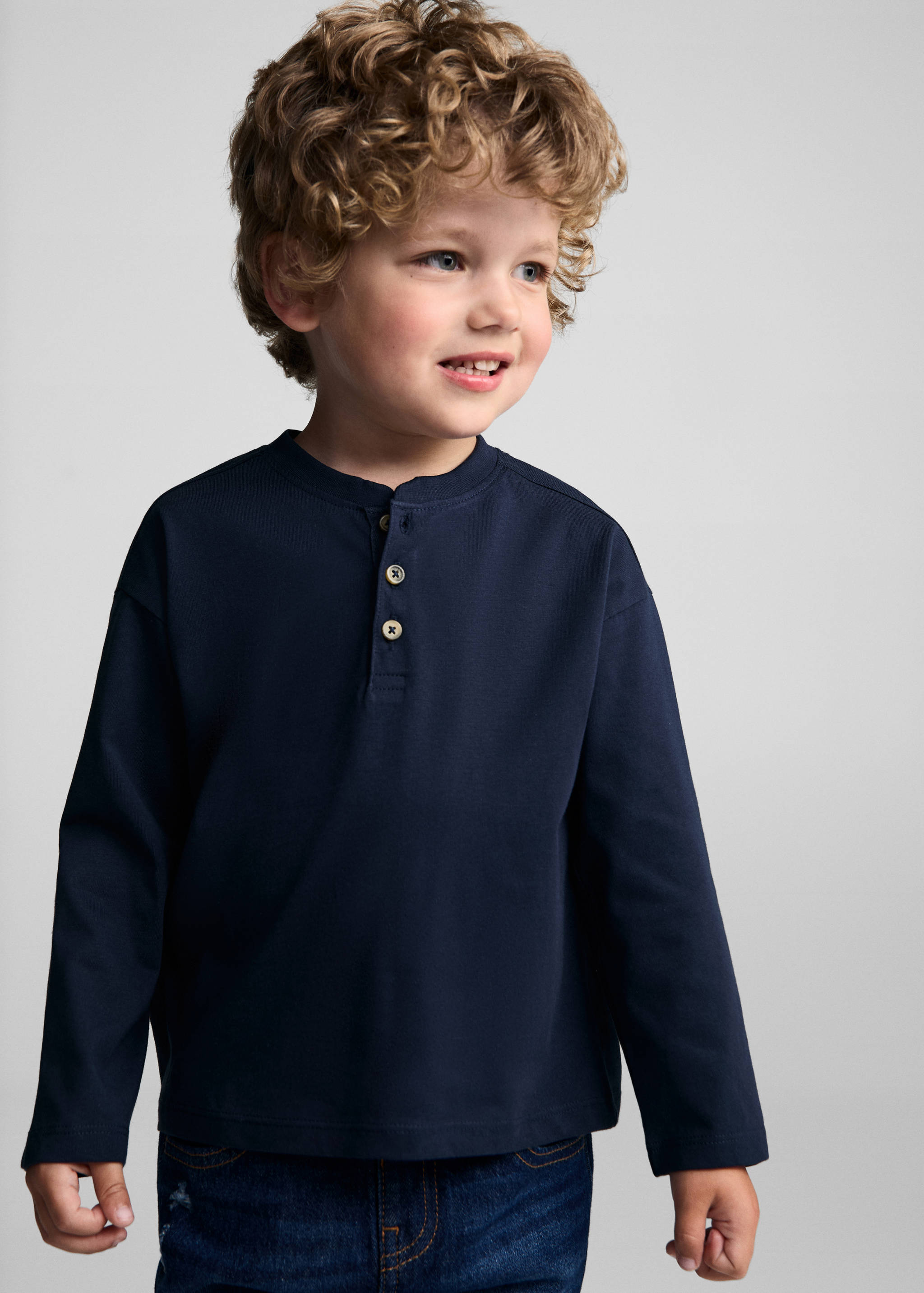 Long sleeve cotton t-shirt - Medium plane