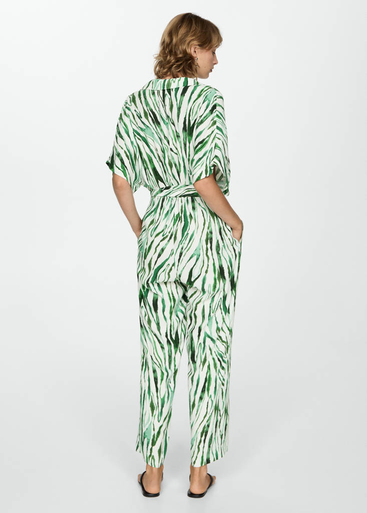 Printed jumpsuit with bow — Off White