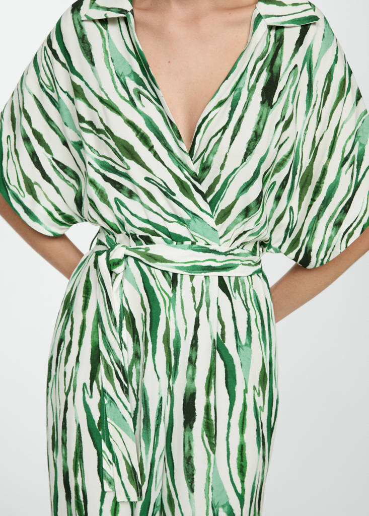 Printed jumpsuit with bow — Off White