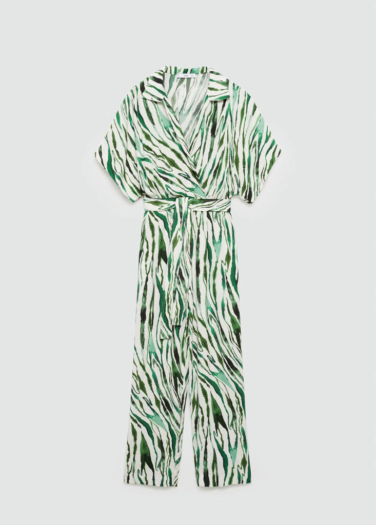 Printed jumpsuit with bow — Off White