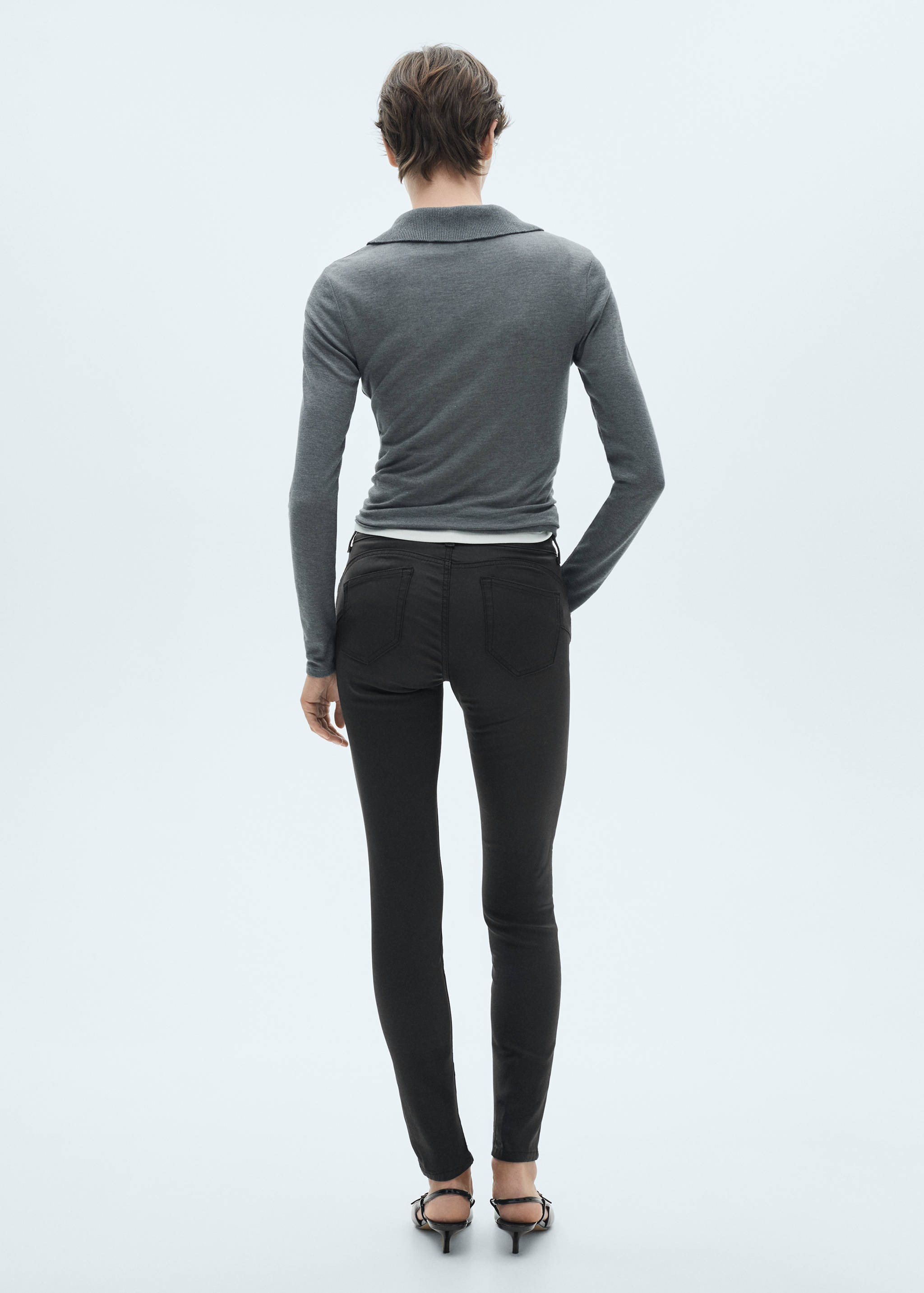 打蜡提臀紧身牛仔裤 - null