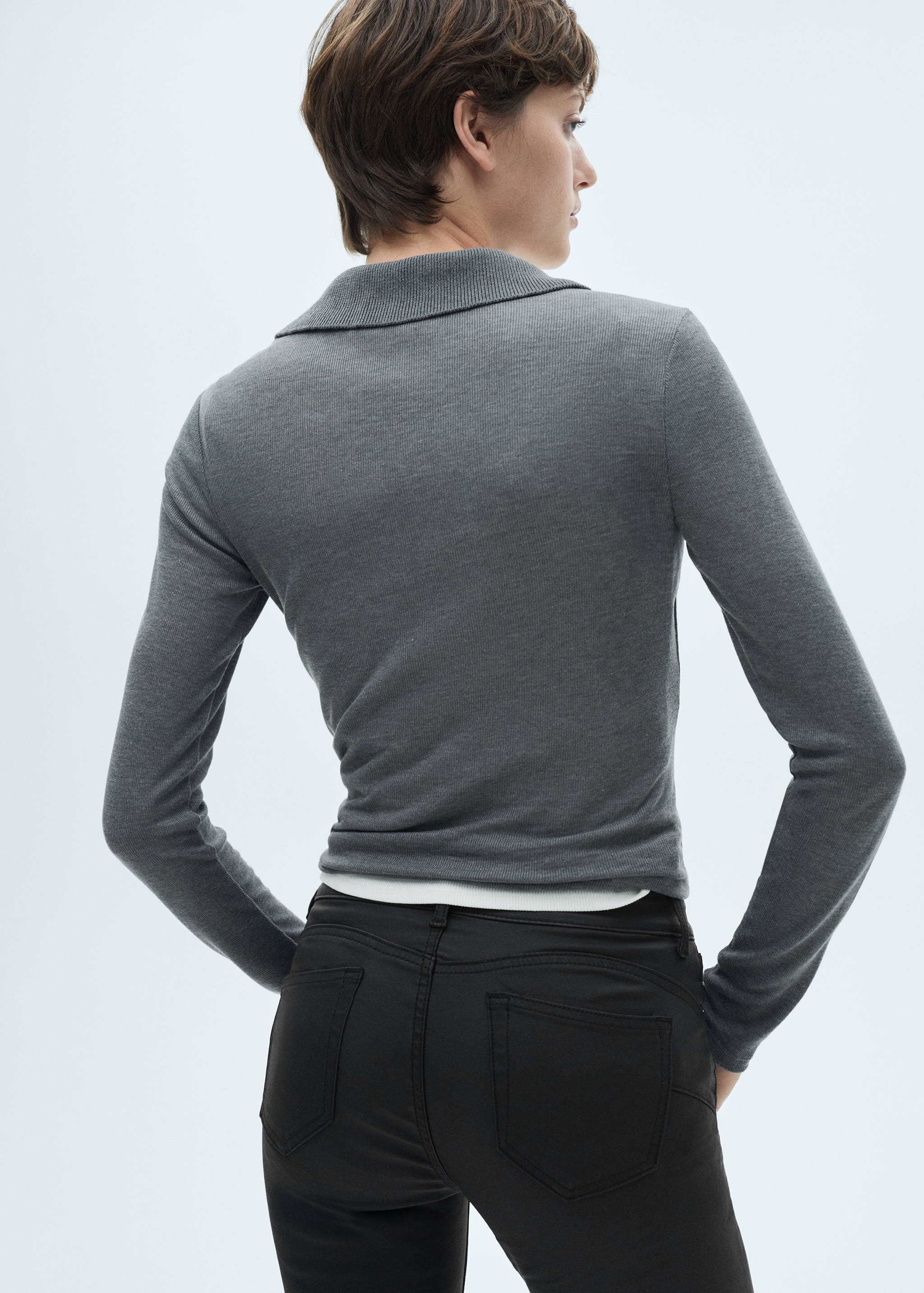 打蜡提臀紧身牛仔裤 - null