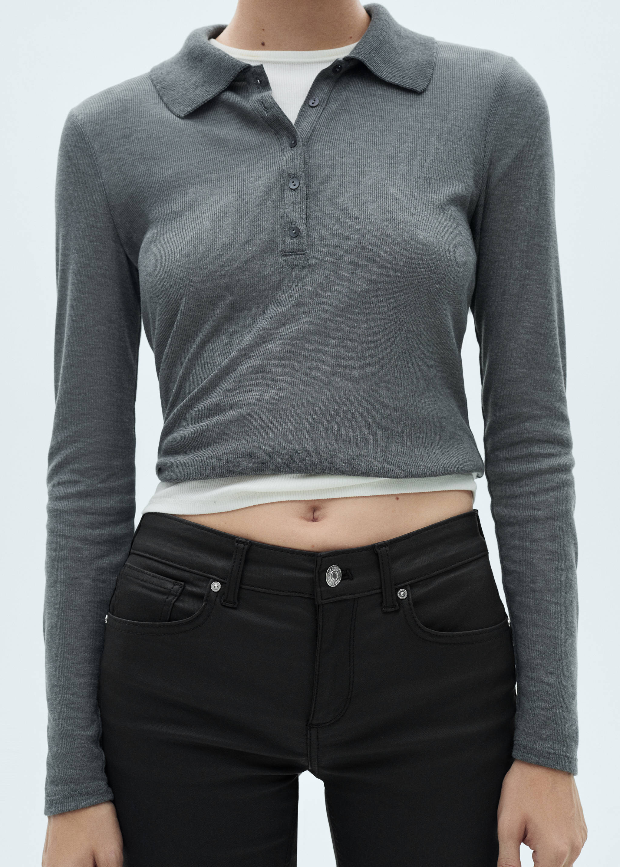 打蜡提臀紧身牛仔裤 - null