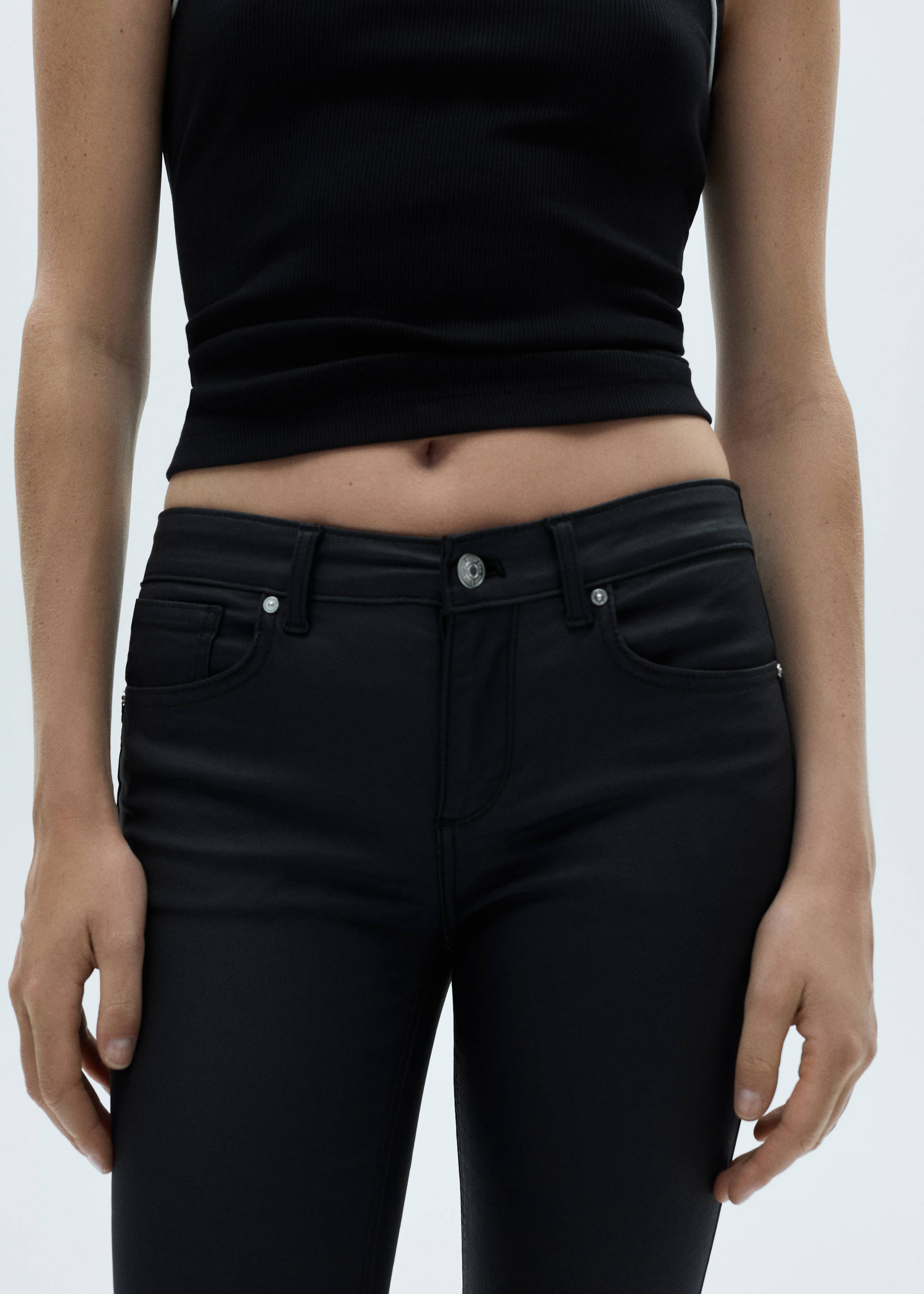 打蜡提臀紧身牛仔裤 - null