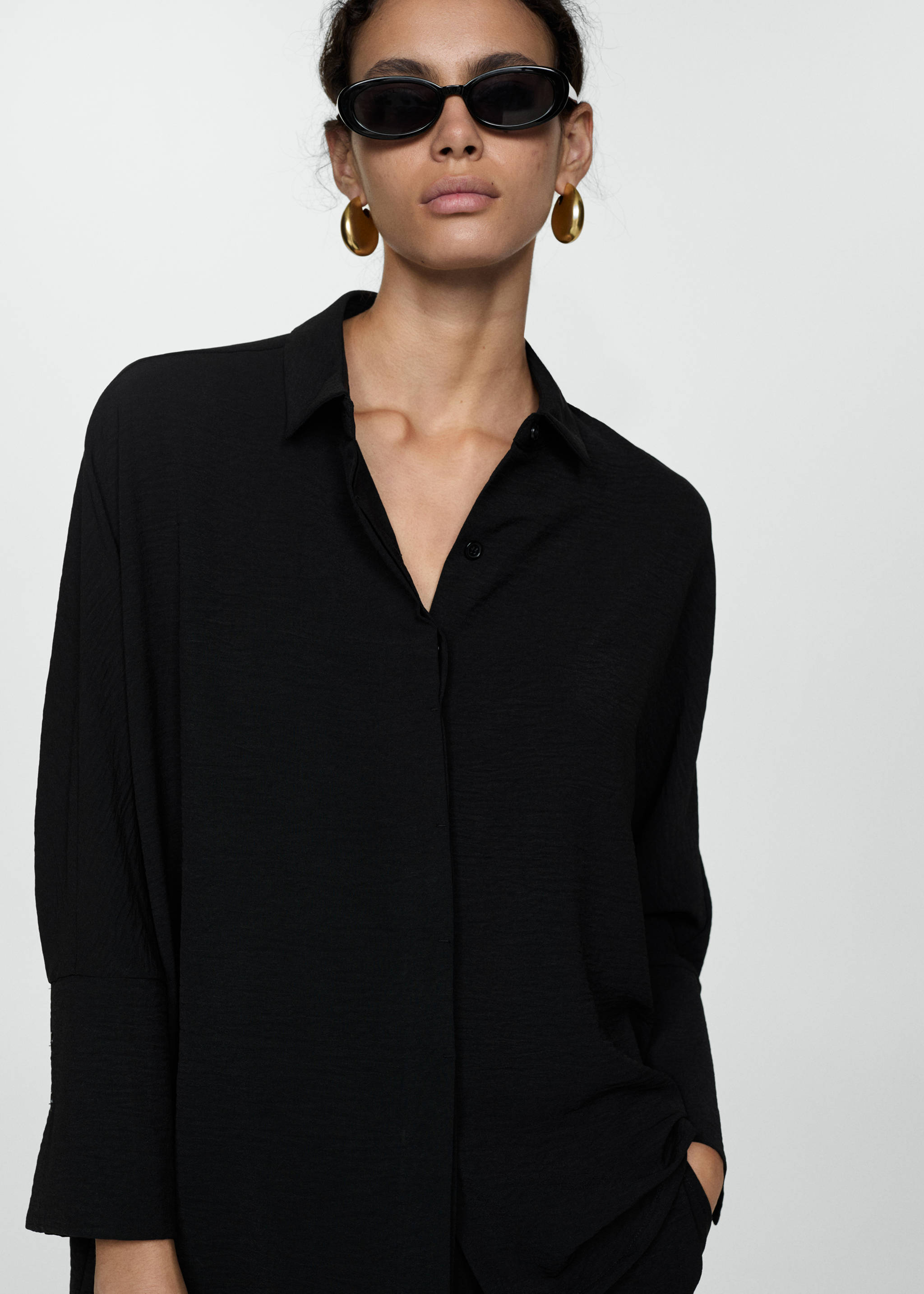 Textured flowy blouse - Medium plane