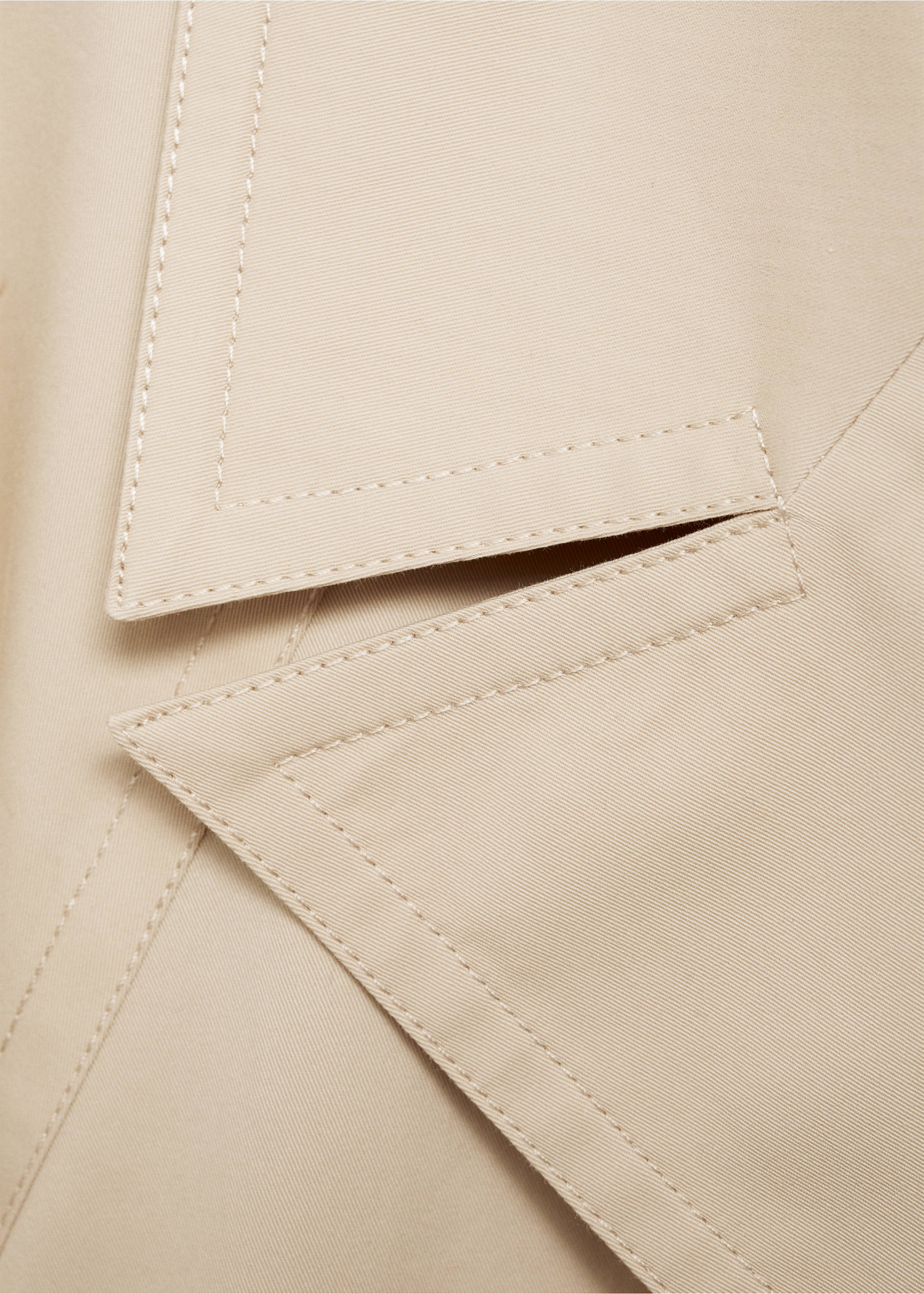 Double-breasted cropped trench coat - Details of the article 8, Beige. Ref: 77034017-00.