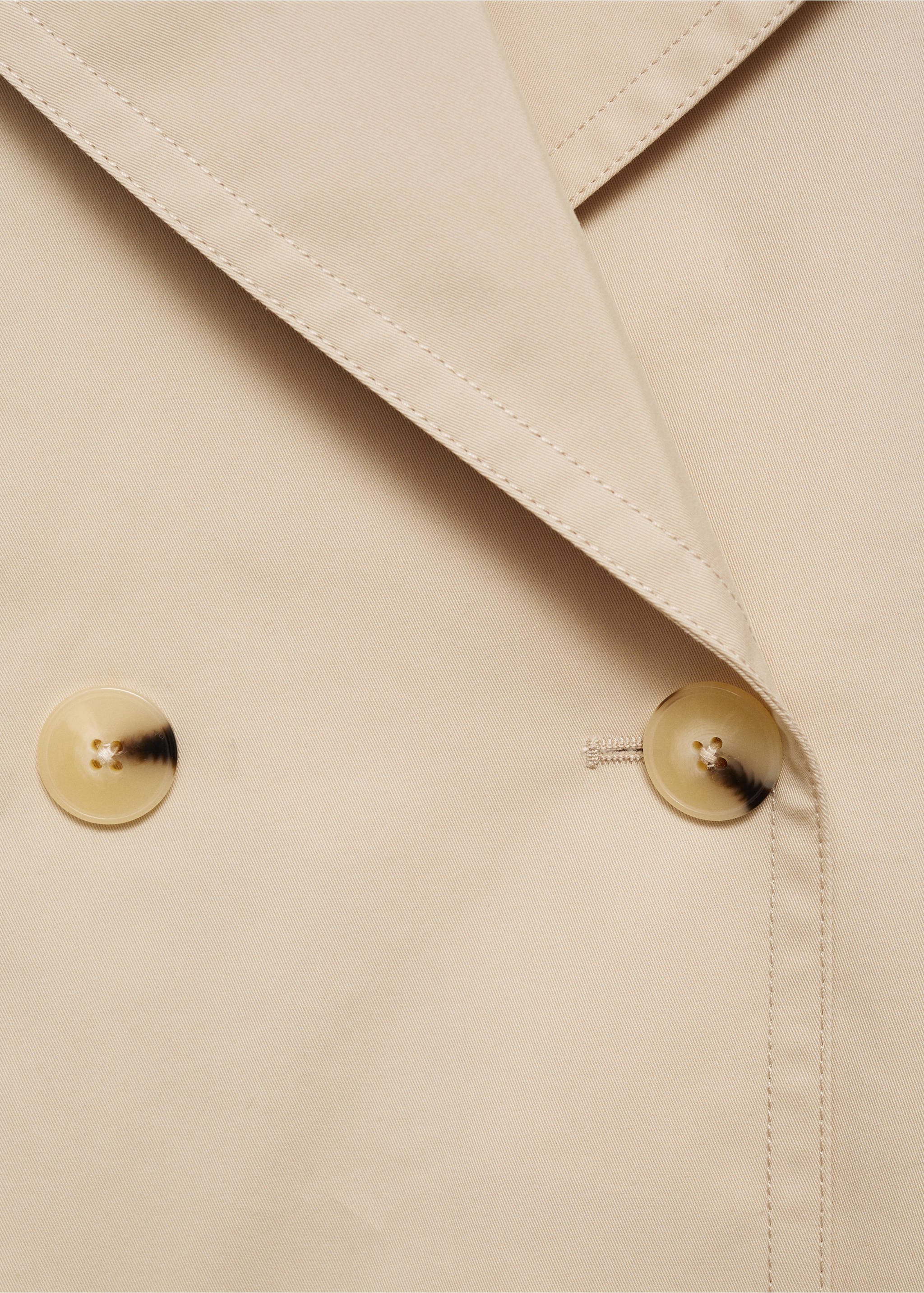 Double-breasted cropped trench coat - Details of the article 0, Beige. Ref: 77034017-00.