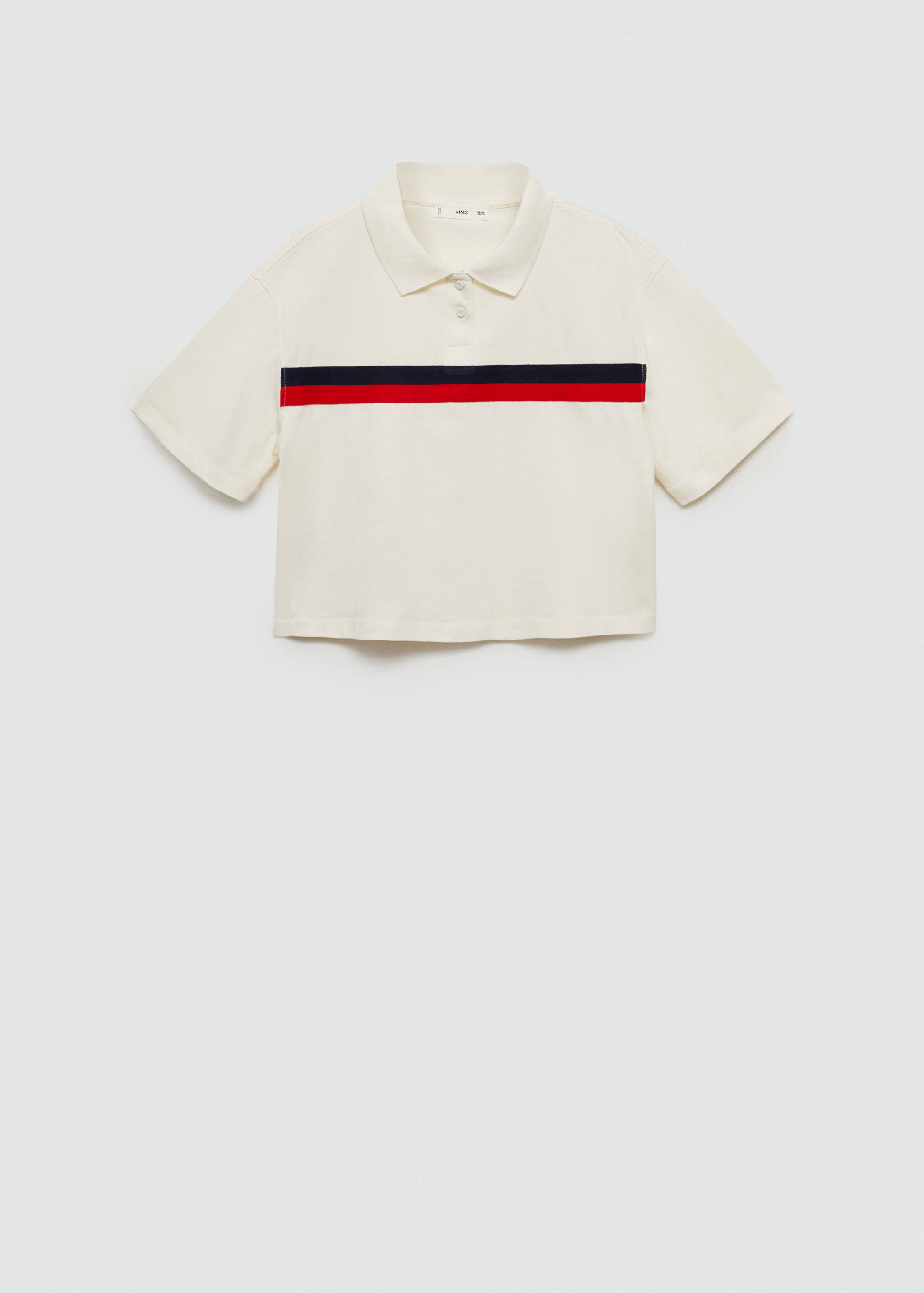 Cropped polo shirt with striped detail - Article without model