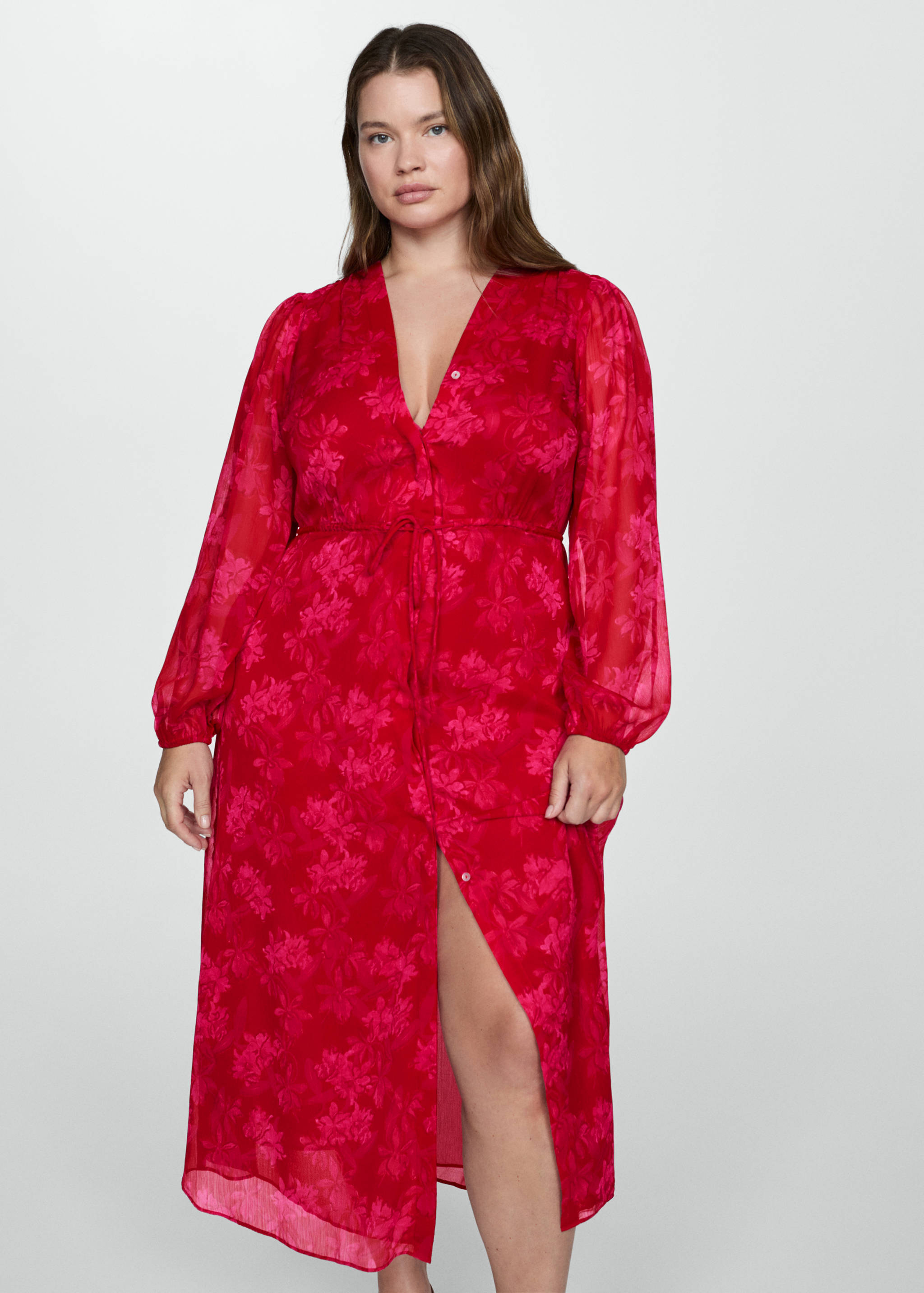 Floral-print dress with knot detail - Details of the article 5