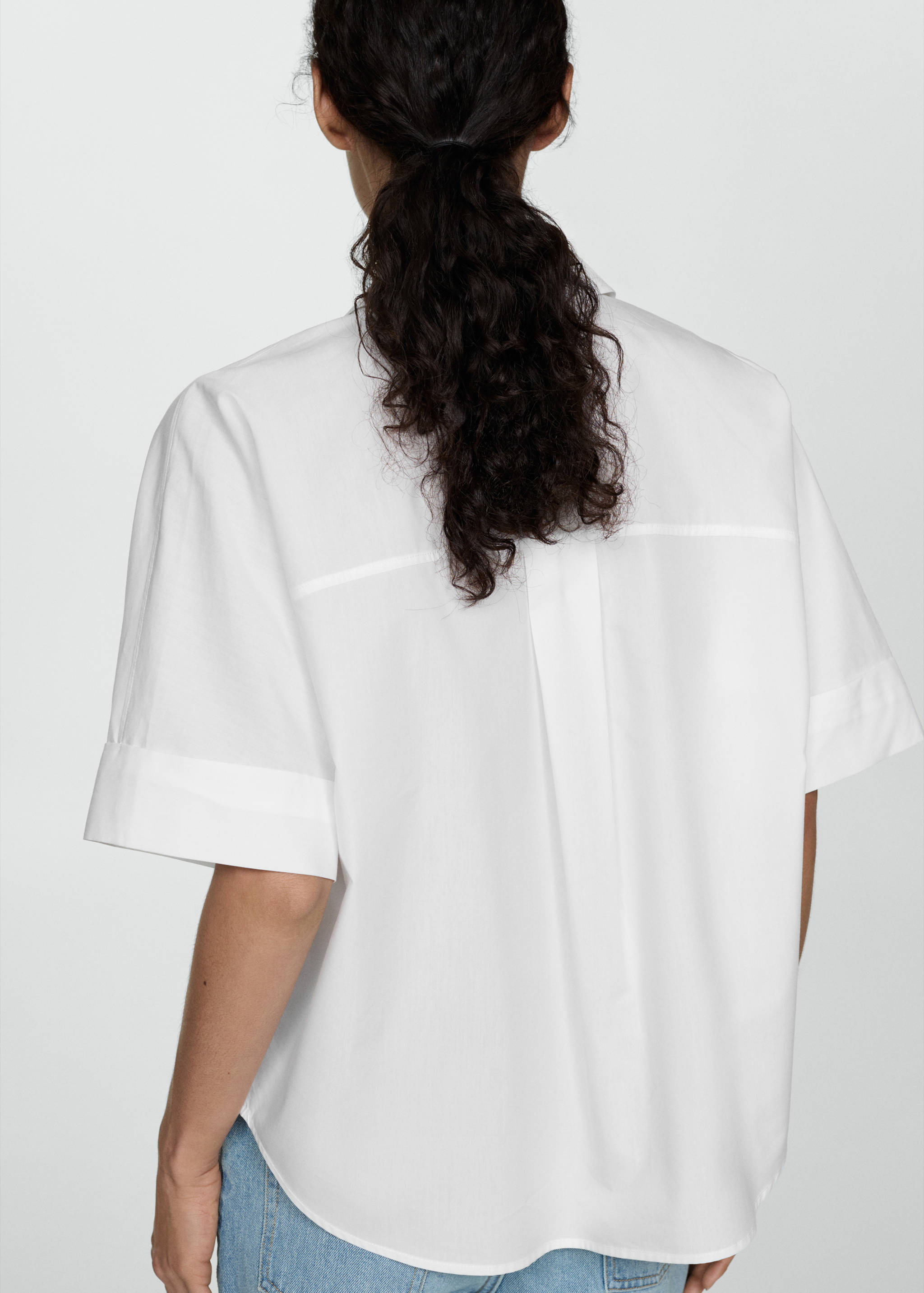 Short-sleeved lyocell cotton shirt - Reverse of the article