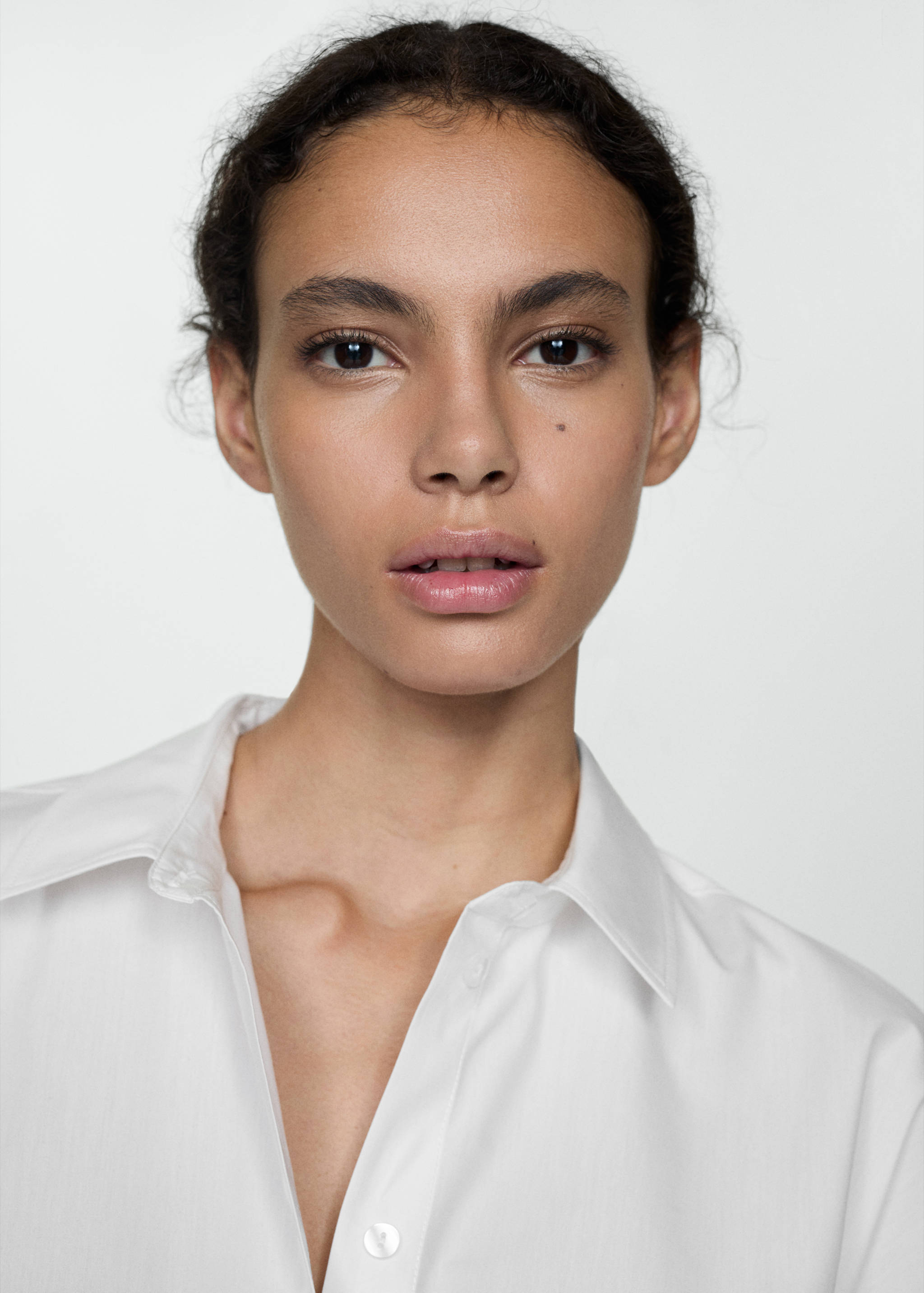 Short-sleeved lyocell cotton shirt - Details of the article 1