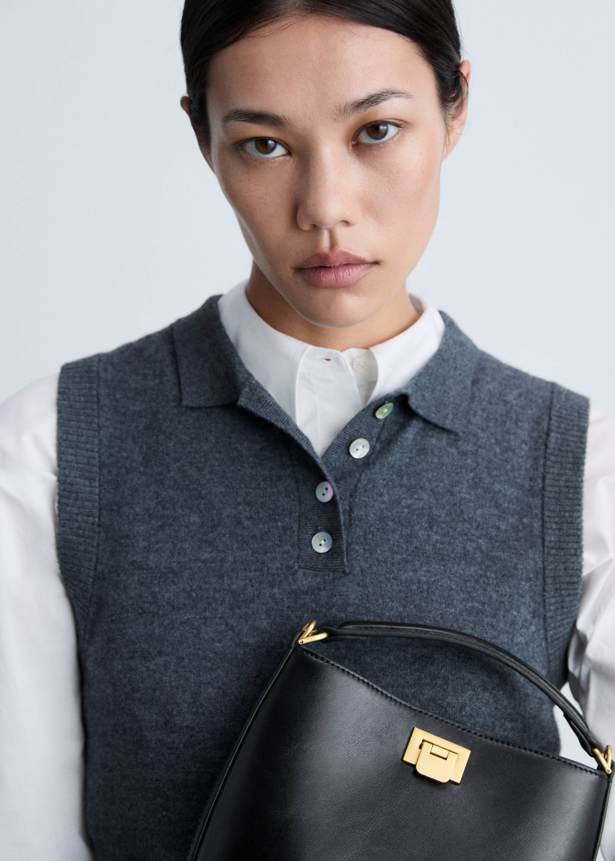 Mini shopper bag with metallic detail - Details of the article 9