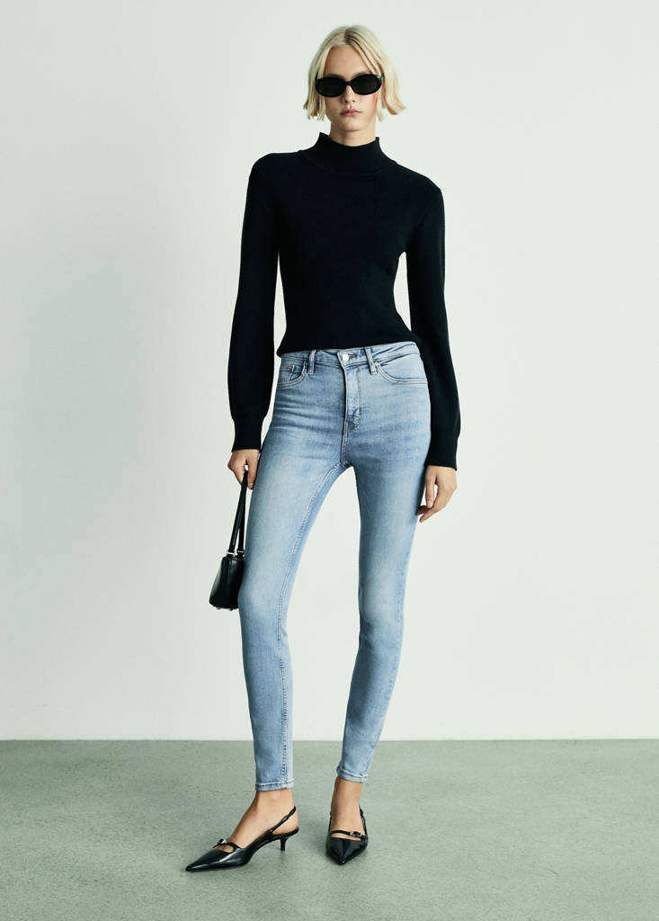 High-rise skinny jeans — Medium Blue