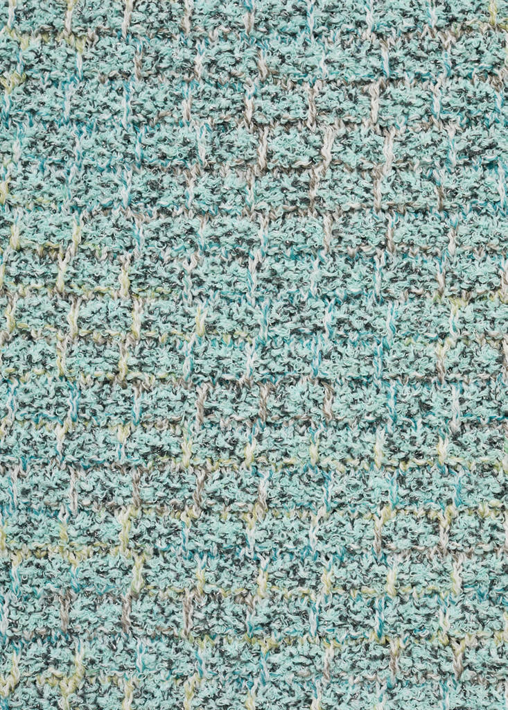 Tweed top with frayed detail — Aqua Green
