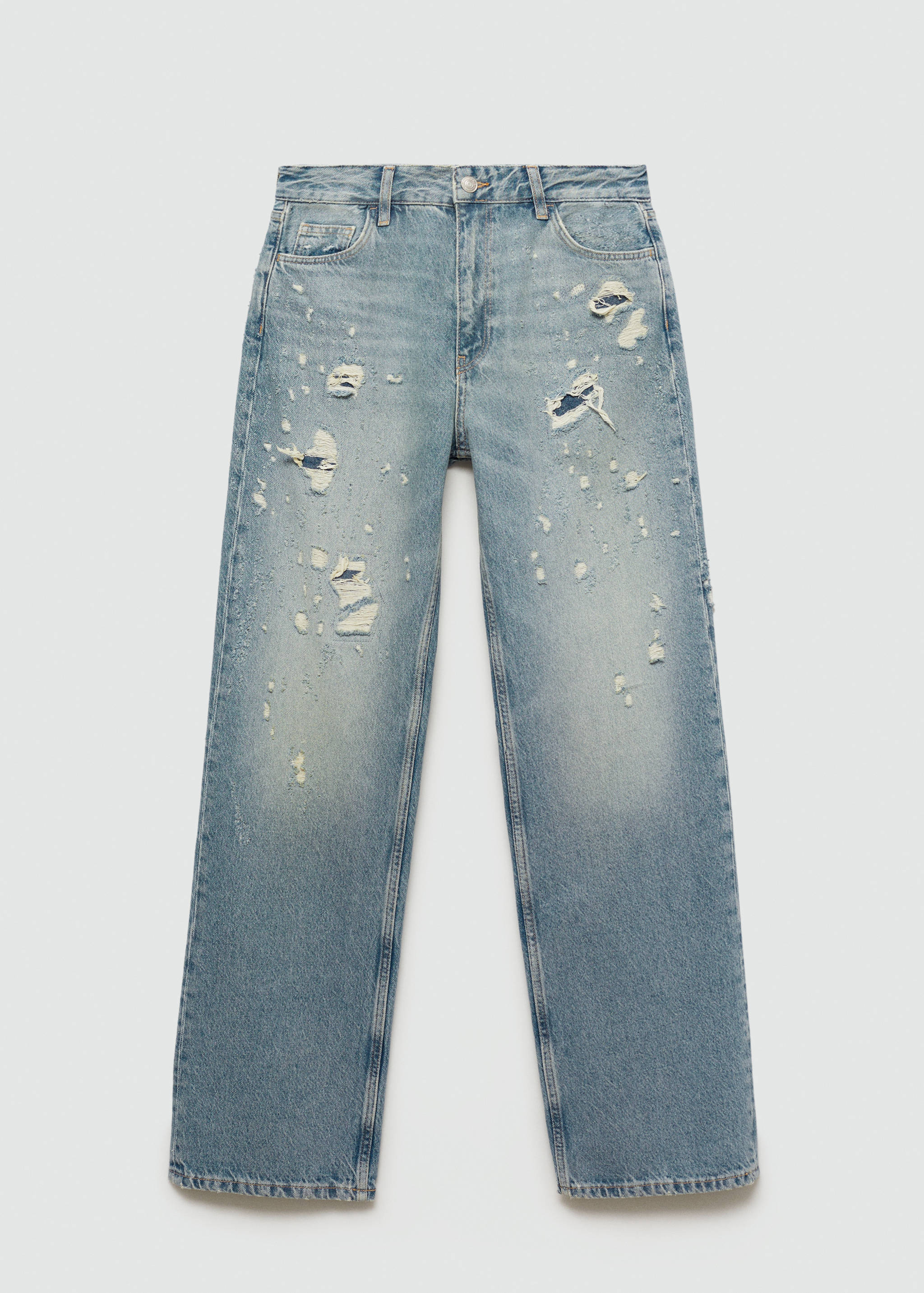 Ripped straight jeans - Article without model