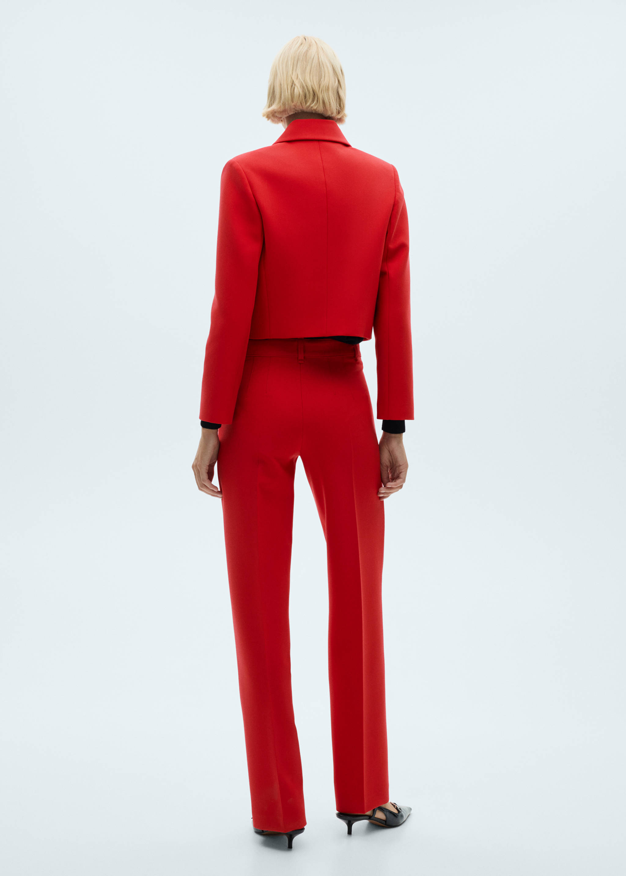 Buttoned cropped jacket - Reverse of the article