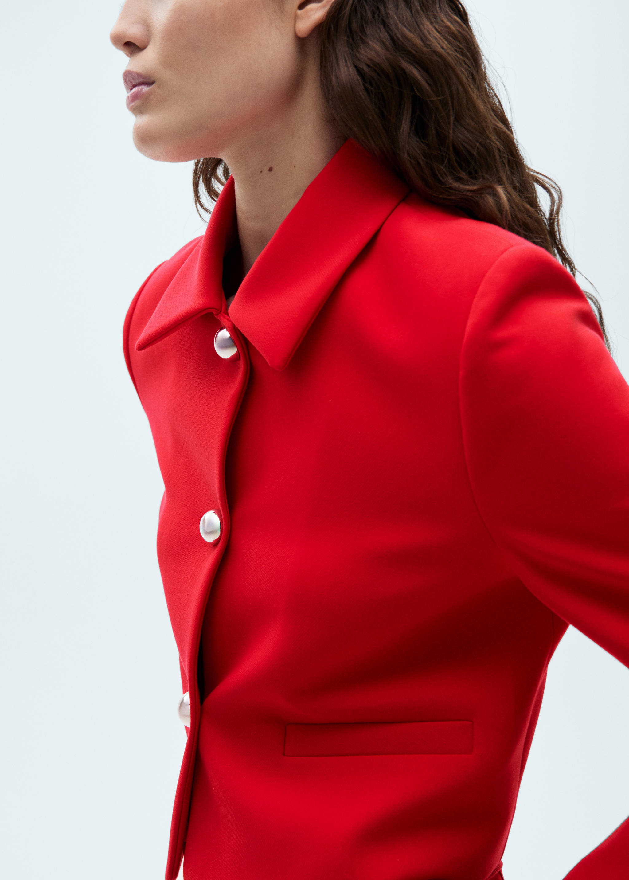 Buttoned cropped jacket - Details of the article 6