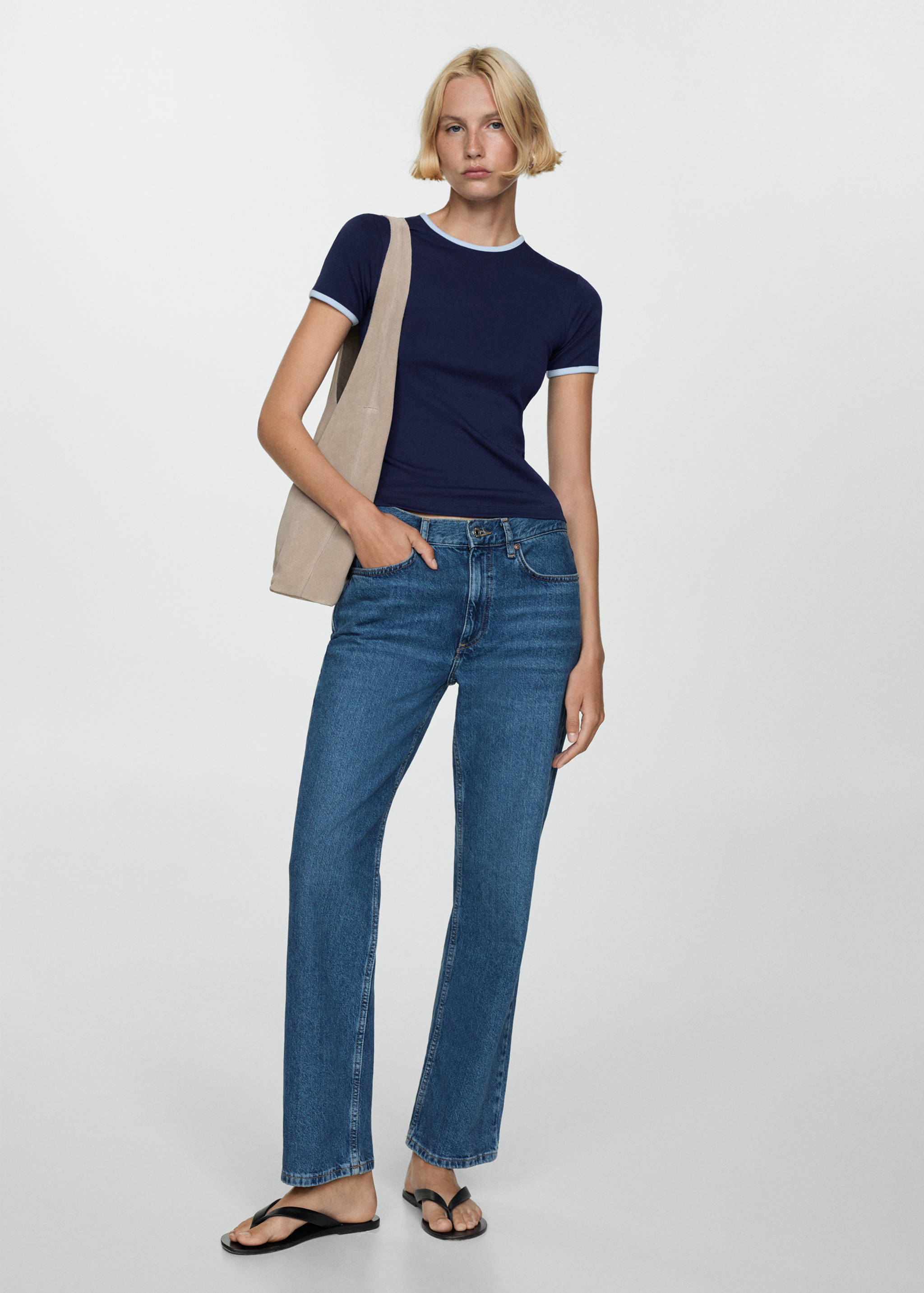 Contrast trim T-shirt - General plane