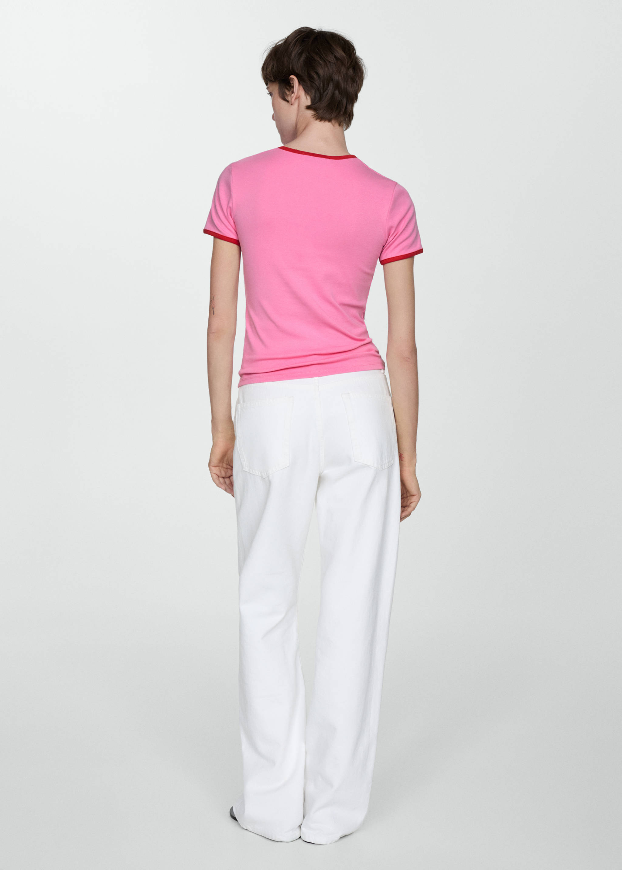 Contrast trim T-shirt - Reverse of the article