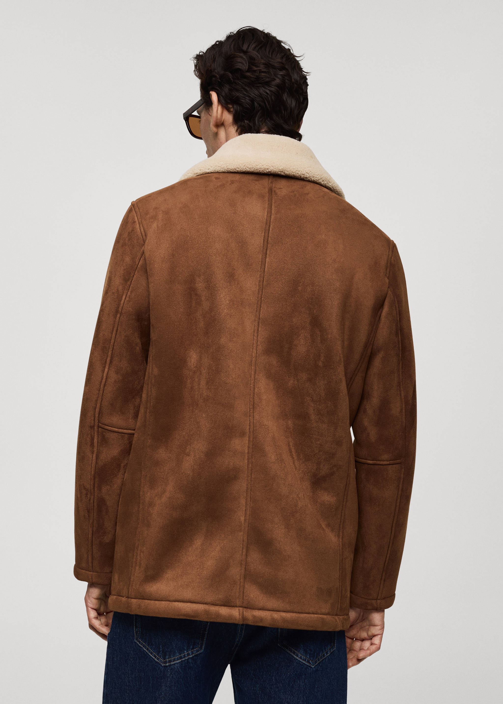 Suede effect sheepskin coat - Reverse of the article