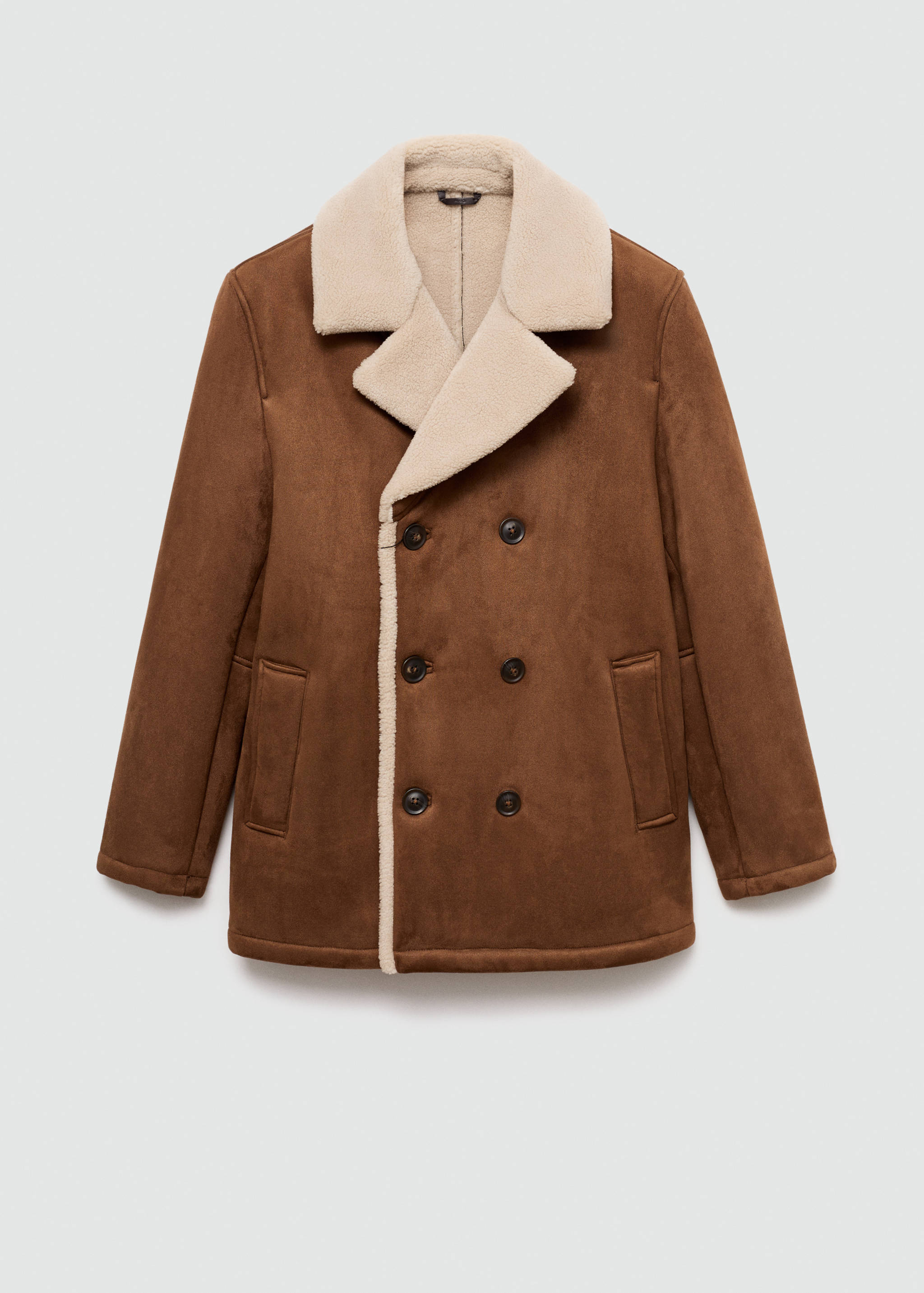 Suede effect sheepskin coat - Article without model