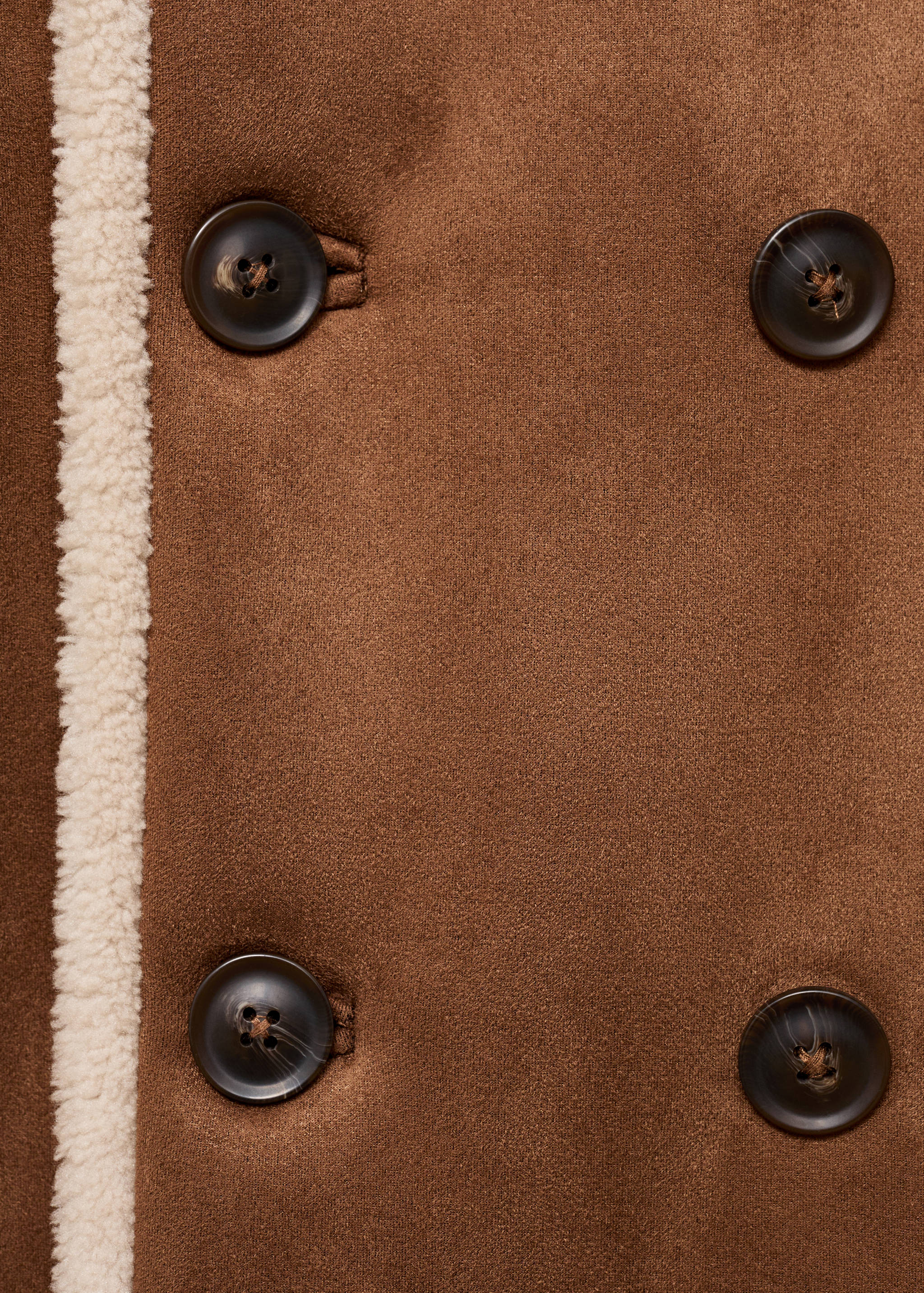Suede effect sheepskin coat - Details of the article 8