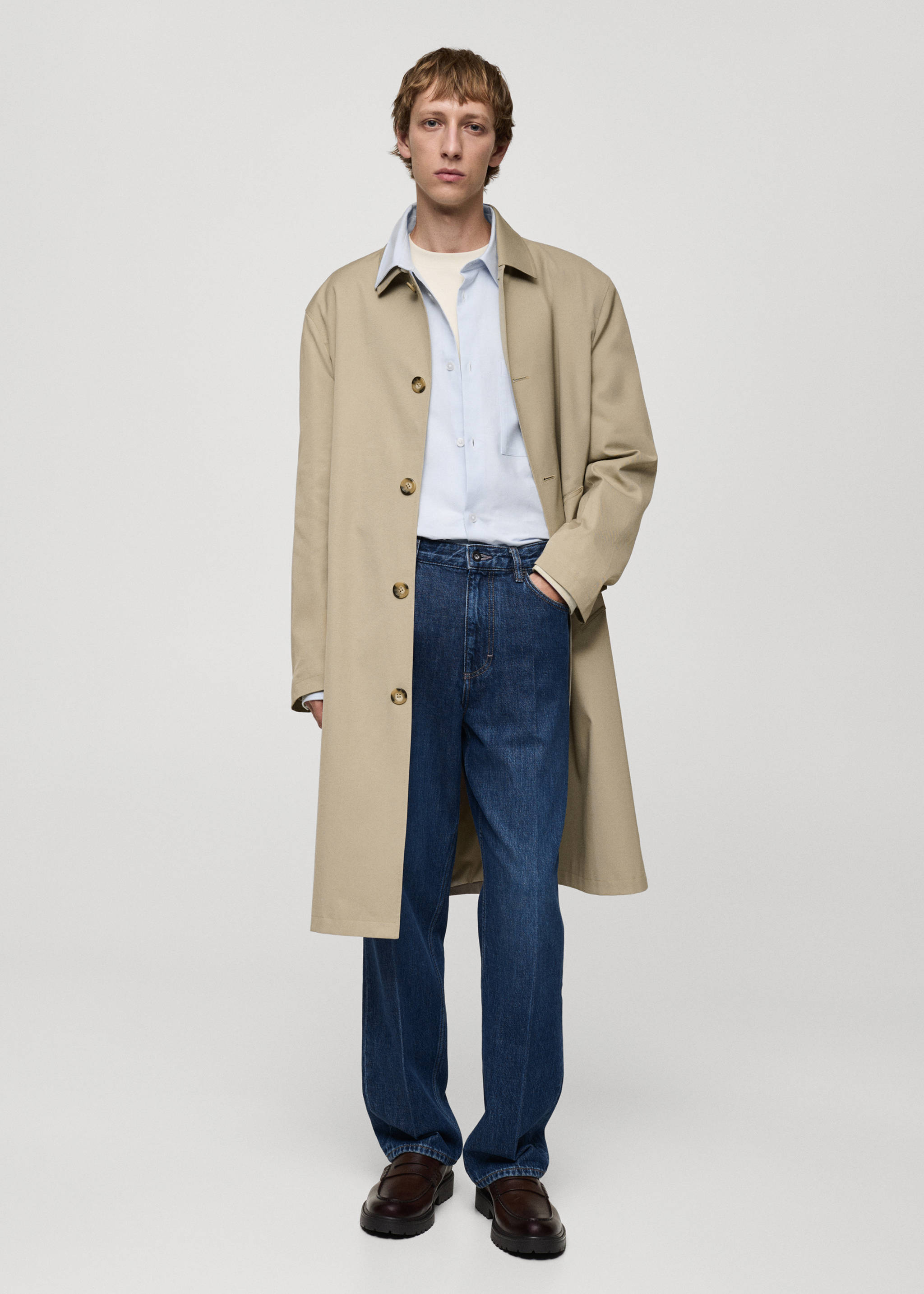 Relaxed-fit water-repellent trench coat - General plane