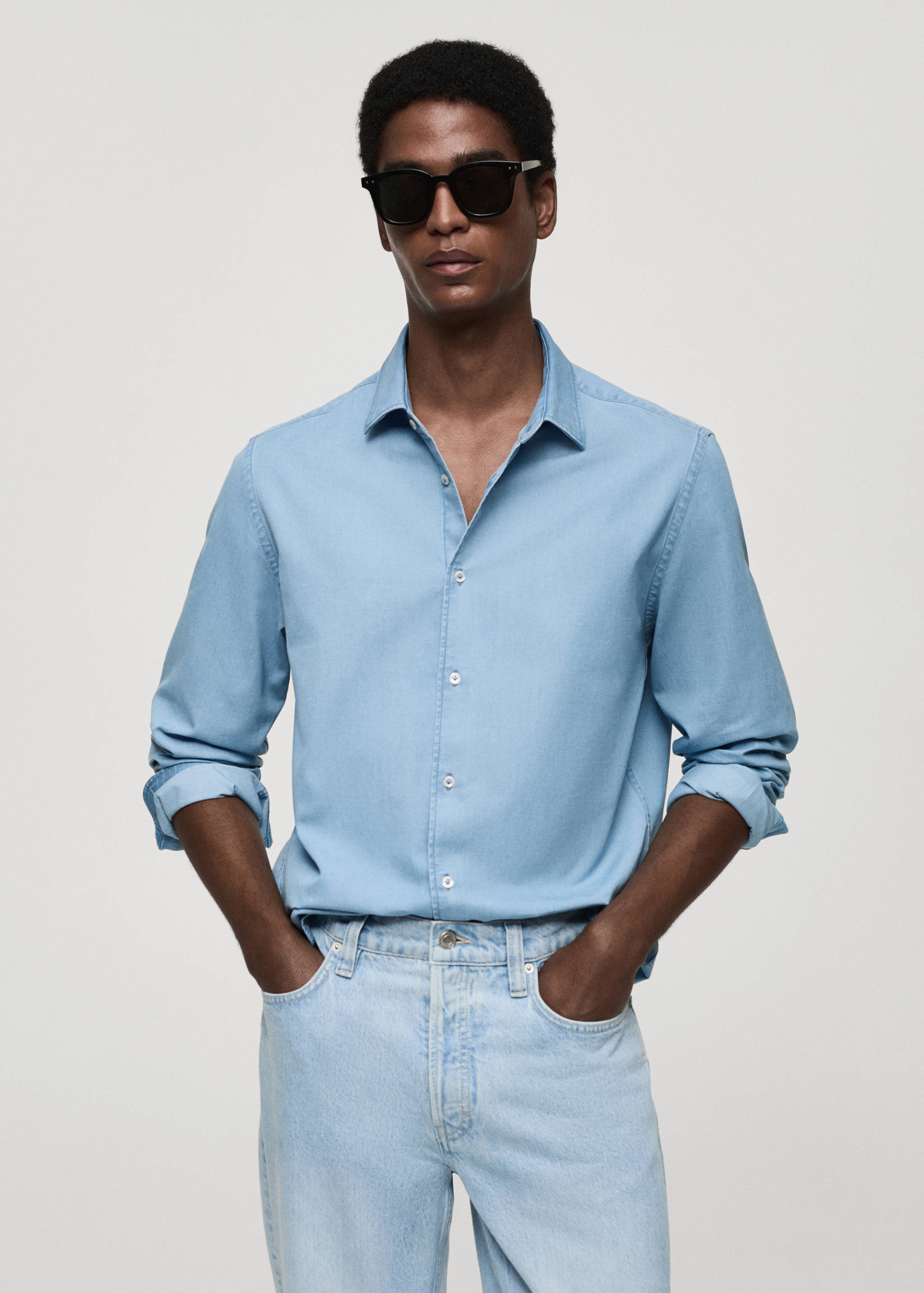 Chemise regular-fit chambray coton - Plan moyen